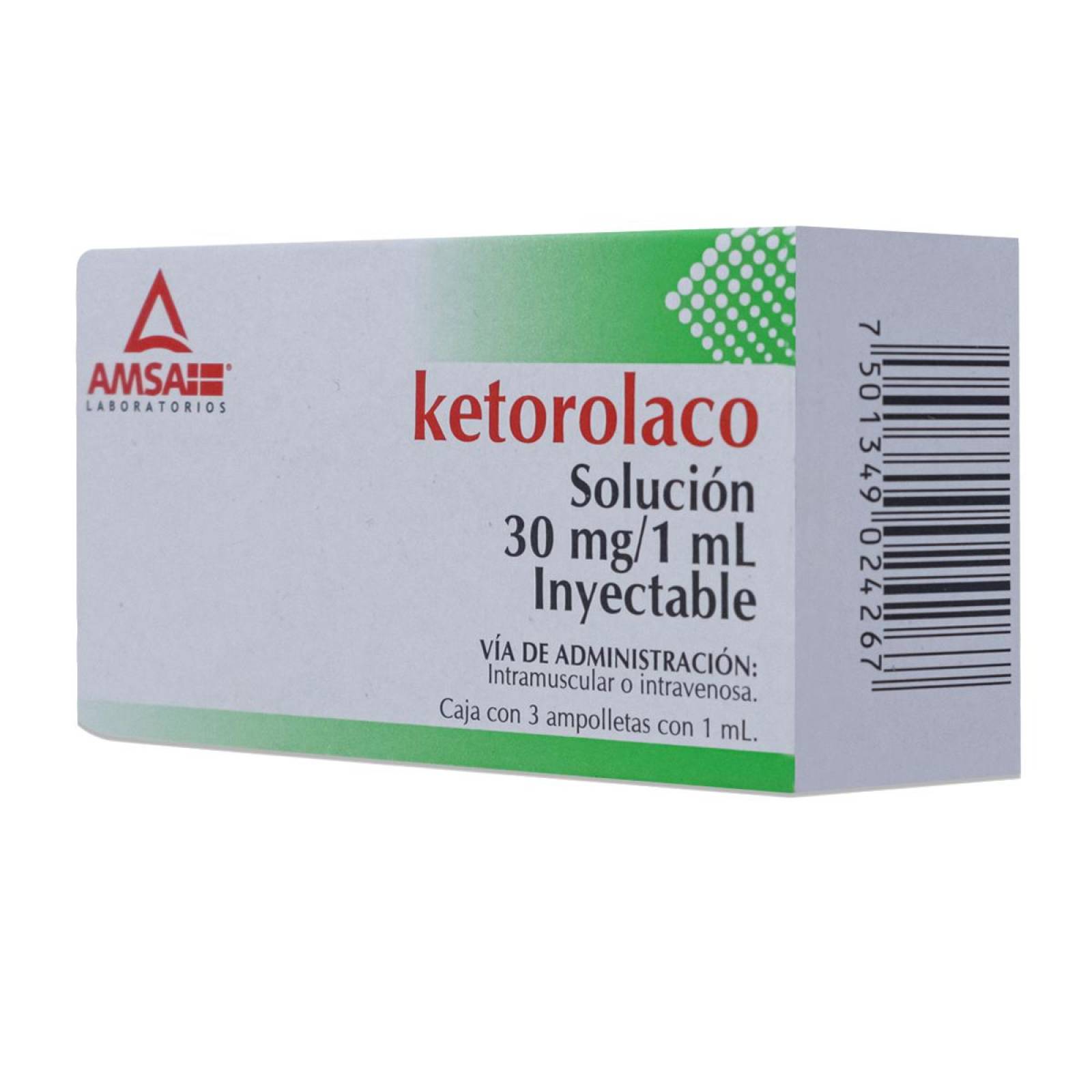 Ketorolaco 3 Amp 30 Mg/ Ml 