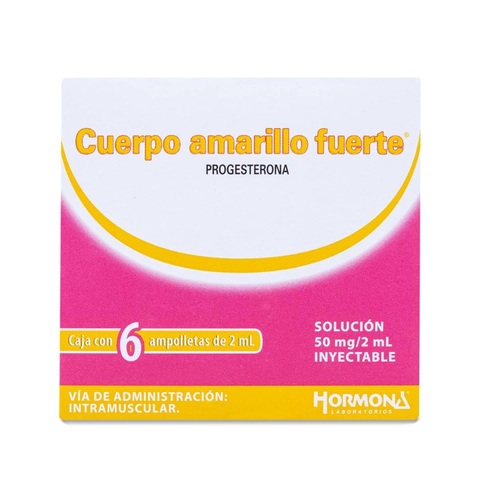 Progesterona Cuerpo Amarillo Fuerte, Caja Con 6 Ampolletas De 2 Ml, Hormona Lab 