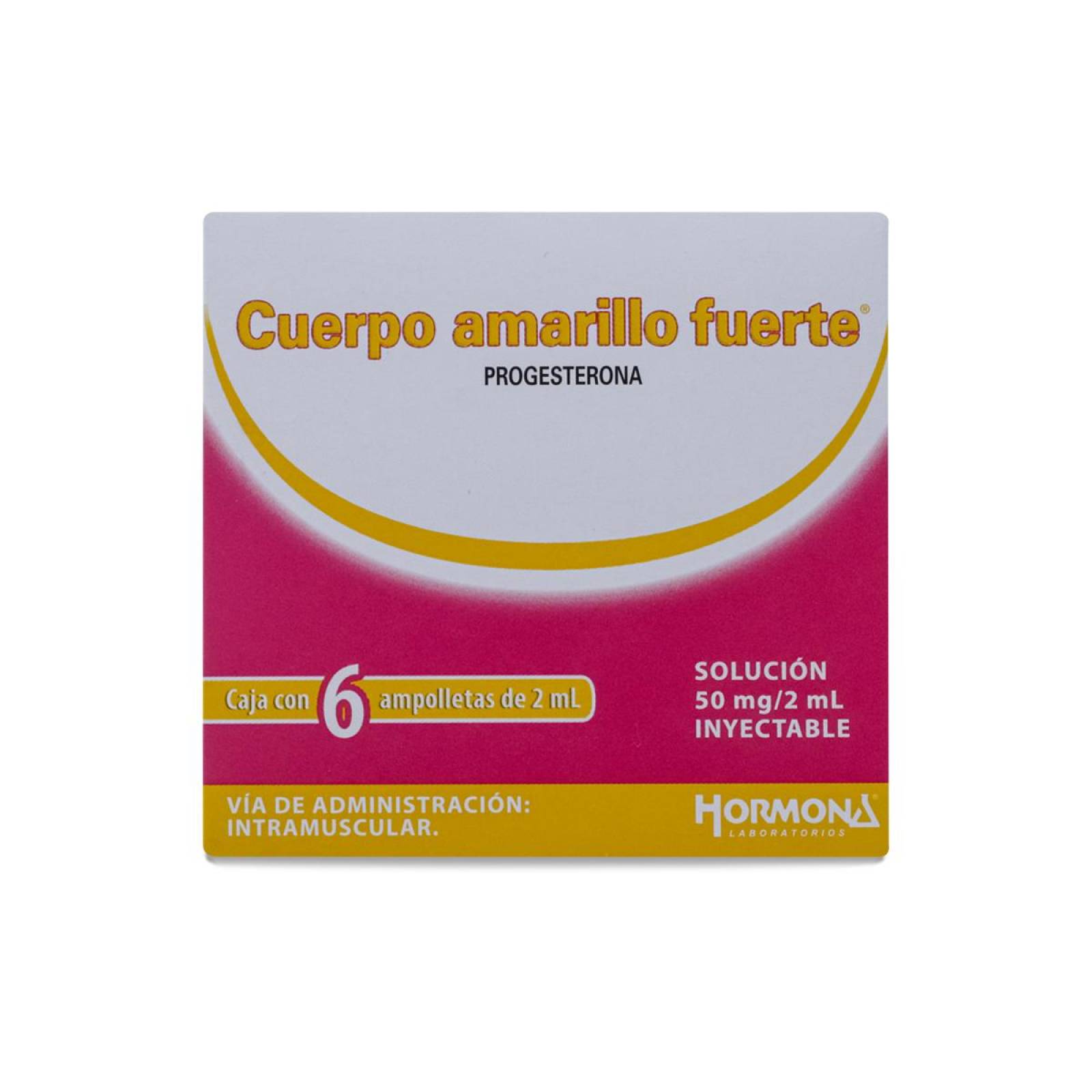 Progesterona Cuerpo Amarillo Fuerte, Caja Con 6 Ampolletas De 2 Ml, Hormona Lab 