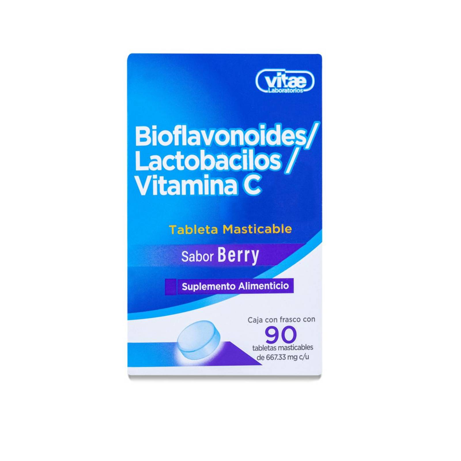 Bioflavonoides / Lactobacilos / Vitamina C Frasco Con 90 Tabs Masticable Vitae 