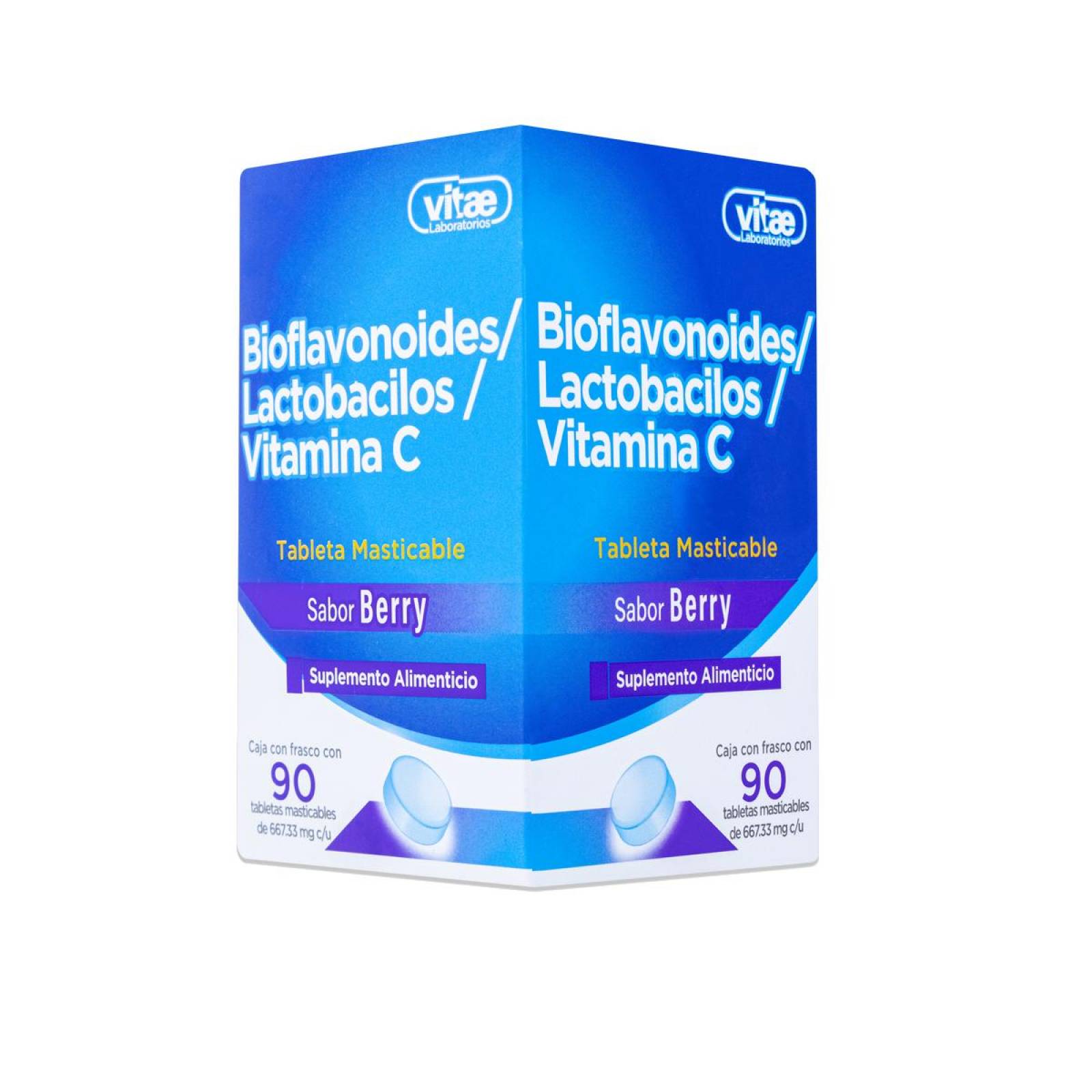 Bioflavonoides / Lactobacilos / Vitamina C Frasco Con 90 Tabs Masticable Vitae 