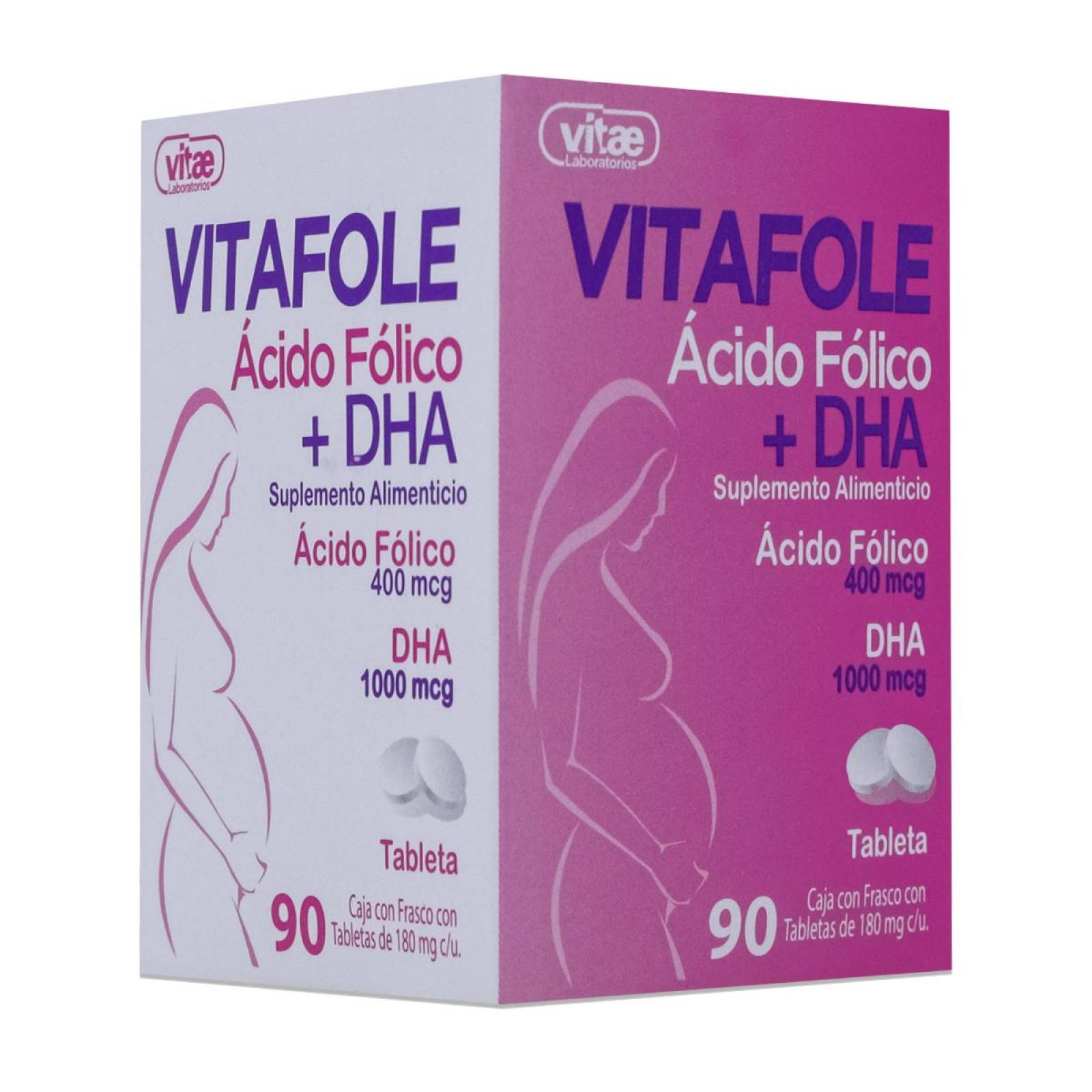 Vitafole Acido Folico + Dha Vitae 90 Tabs De 180 Mg C/U 