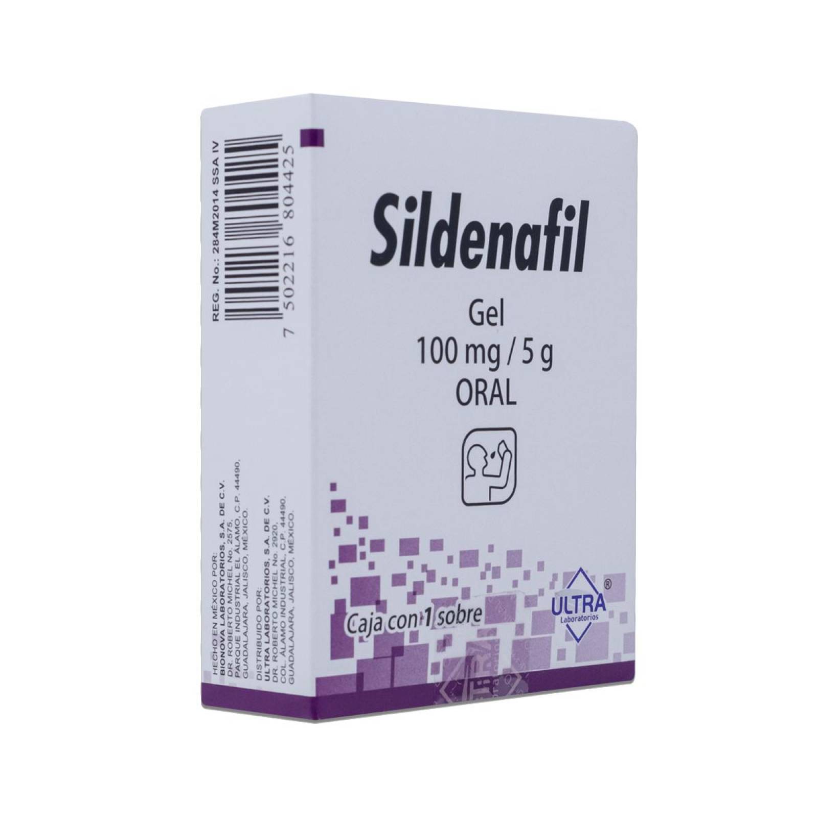 Sildenafil Gel, Caja Con 1 Sobre 100 Mg / 5 G, Ultra 
