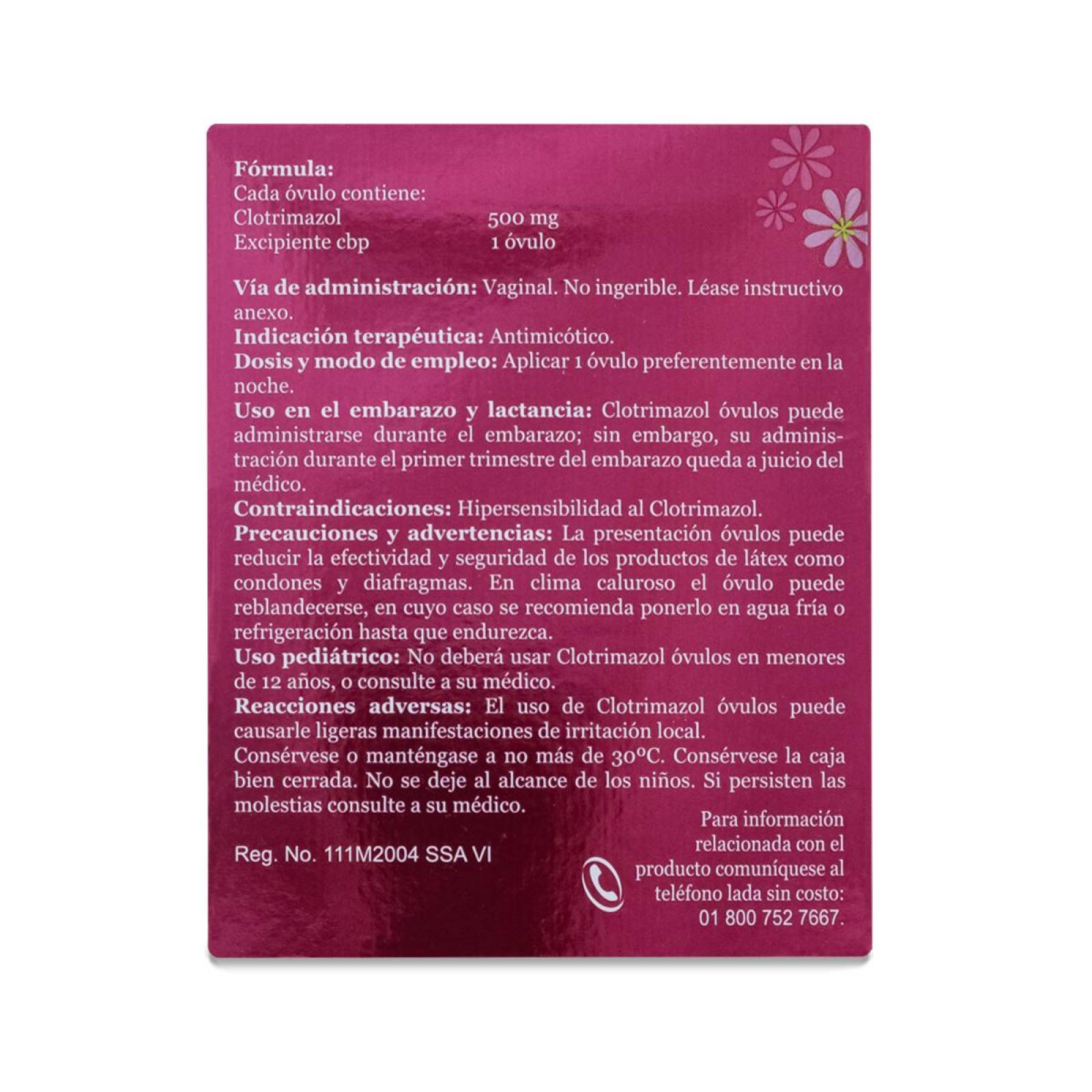 Clotrimazol Sons Caja Con 1 Ovulo De 500 Mg 