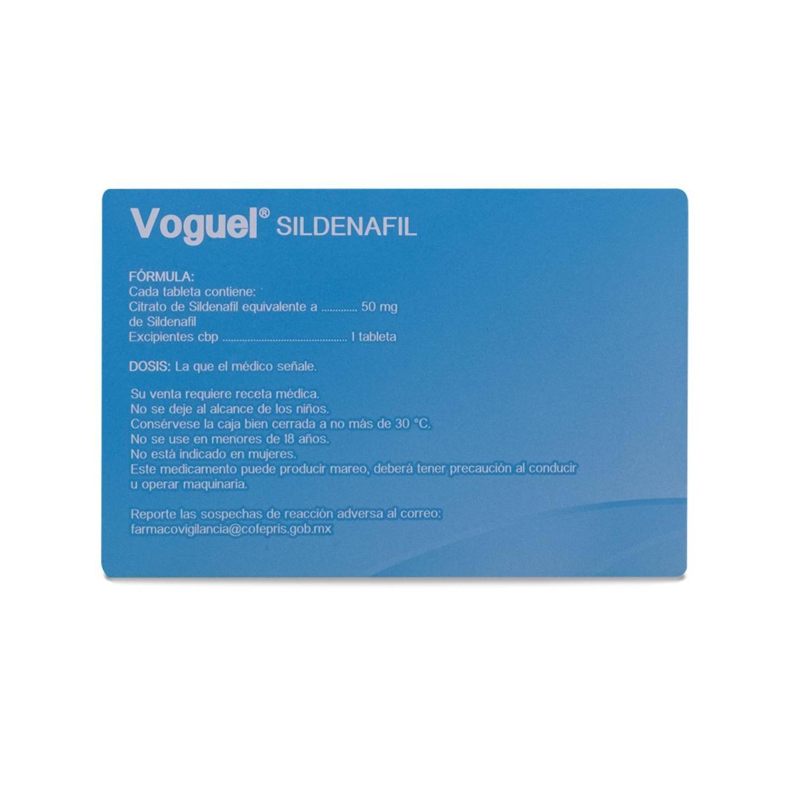 Sildenafil Voguel, Caja Con 1 Tableta De 50 Mg 