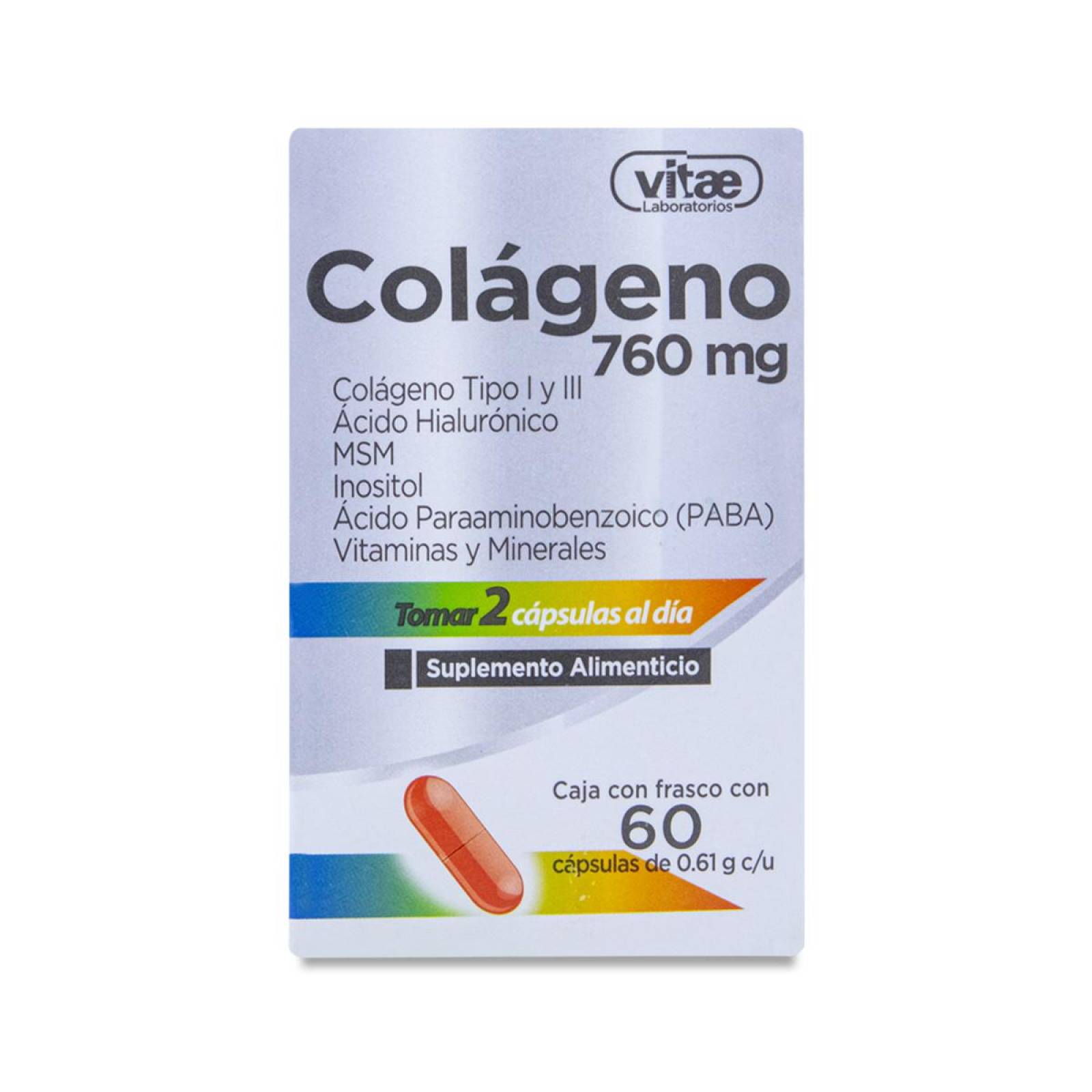 Colageno Tipo L Y Lll Vitae Frasco Con 60 Caps 