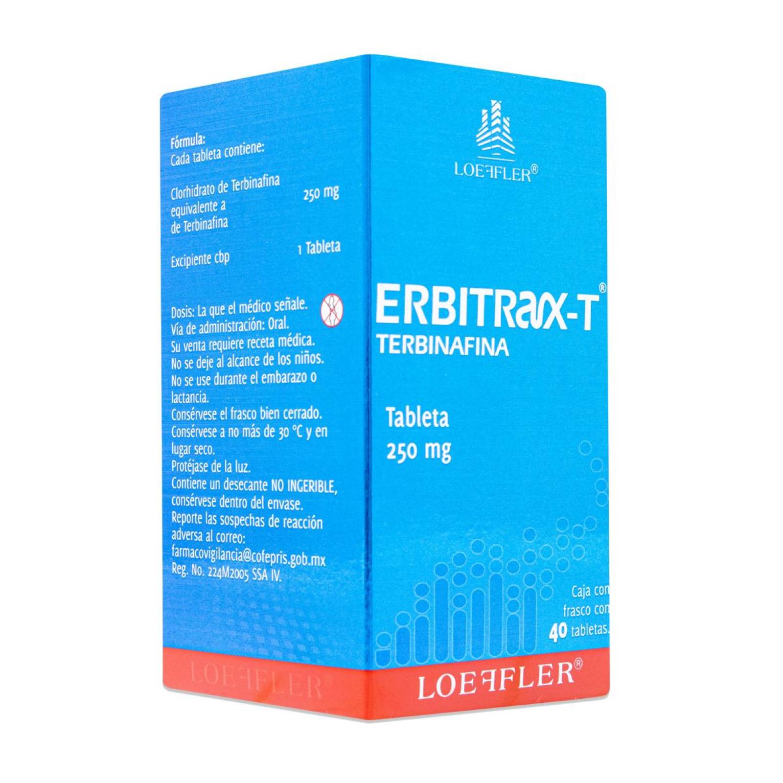 Erbitrax-T Terbinafina, Frasco Con 40 Tabs, Loefler 