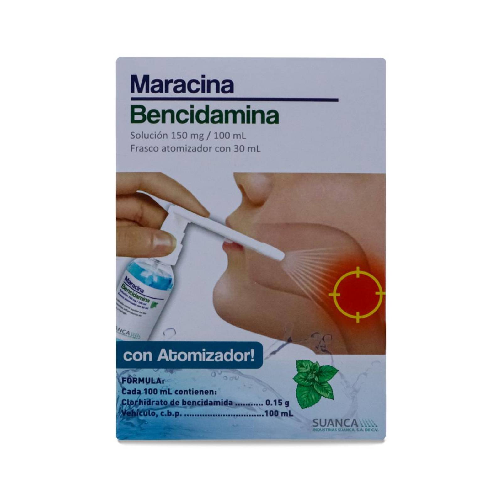 Maracina Bencidamina, Frasco Atomizador Con 30 Ml, Suanca