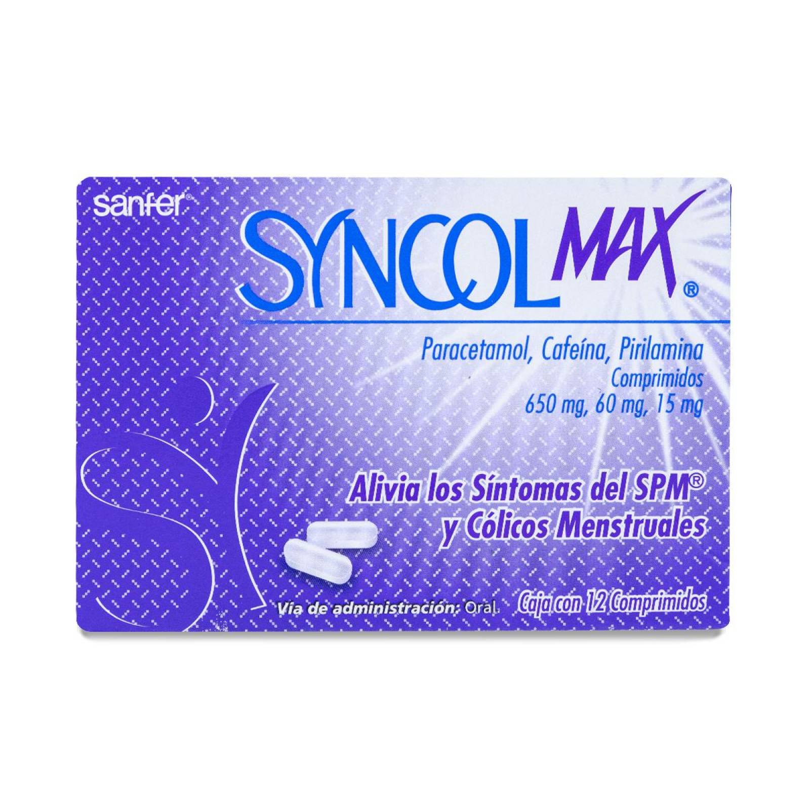 Syncol Max, Caja Con 12 Comprimidos, Sanfer