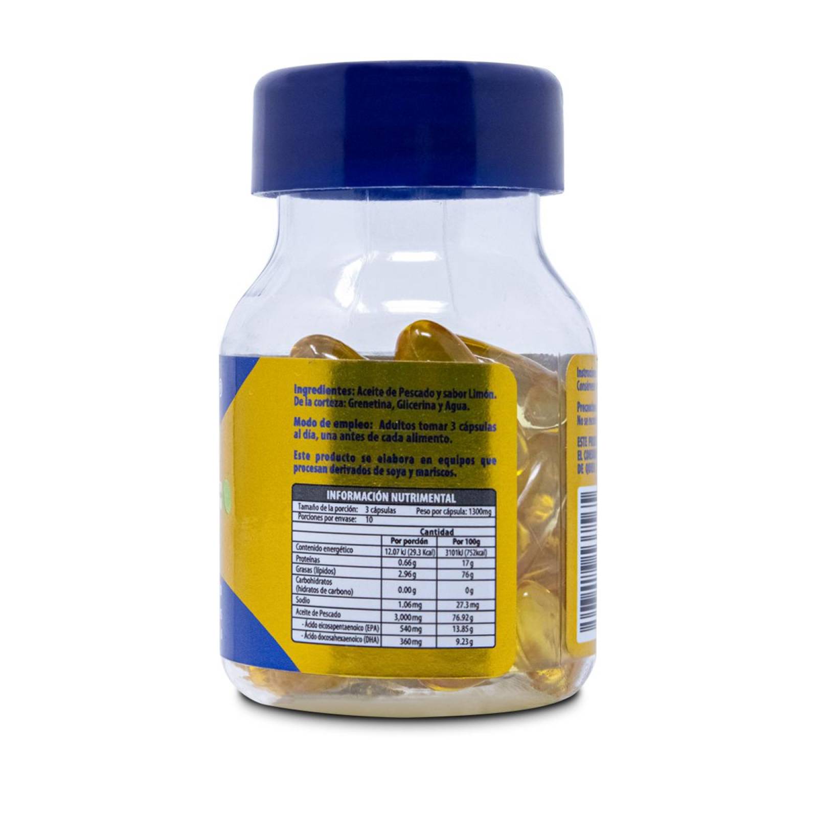 Omega 3 Epa Y Dha, 30 Caps Sabor Limon, Naturagel 