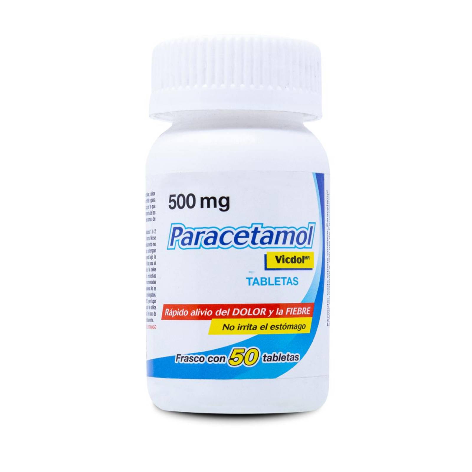 Paracetamol Vicdol, Frasco Con 50 Tabs, Victory