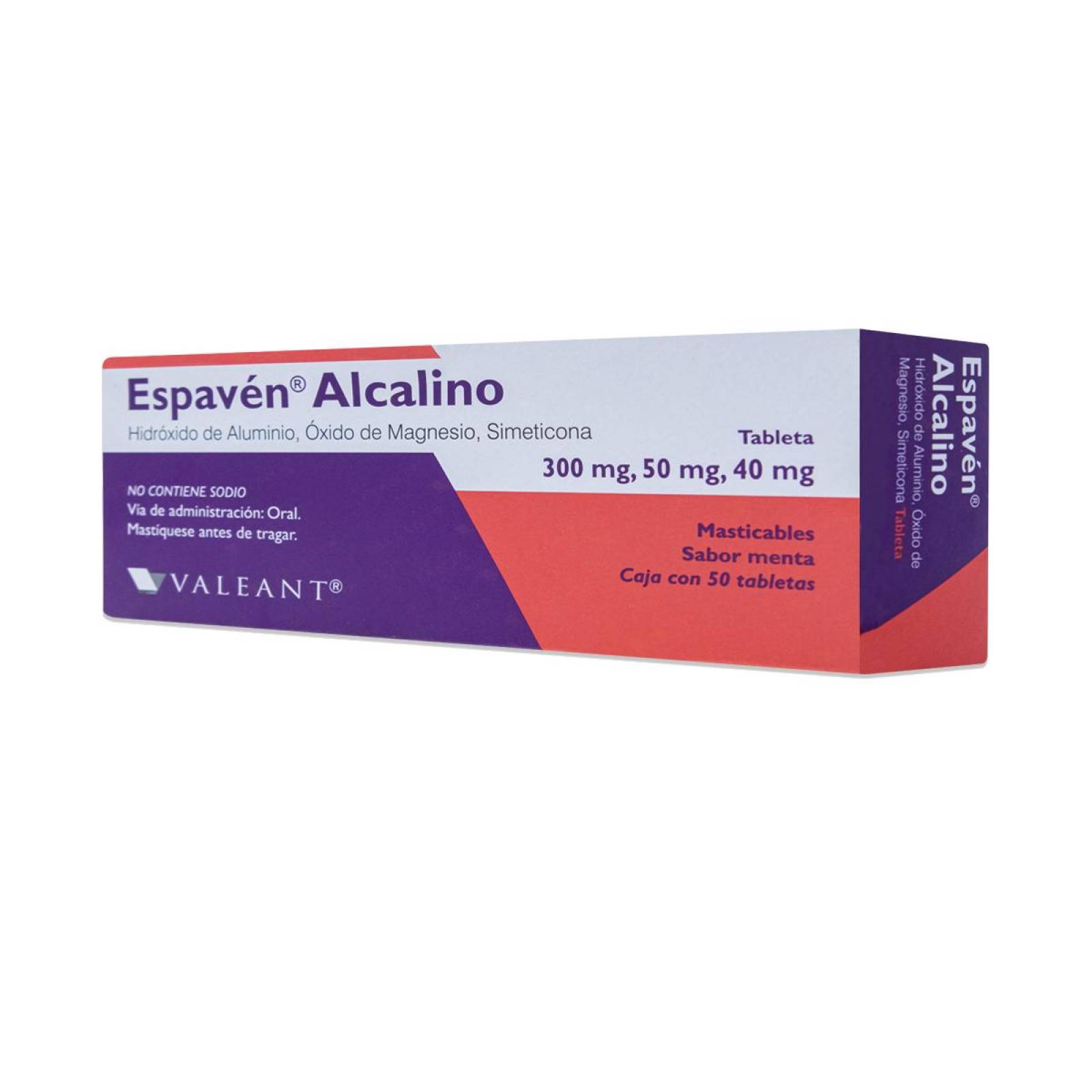 Espaven Alcalino, Caja Con 50 Tabs, Valeant 