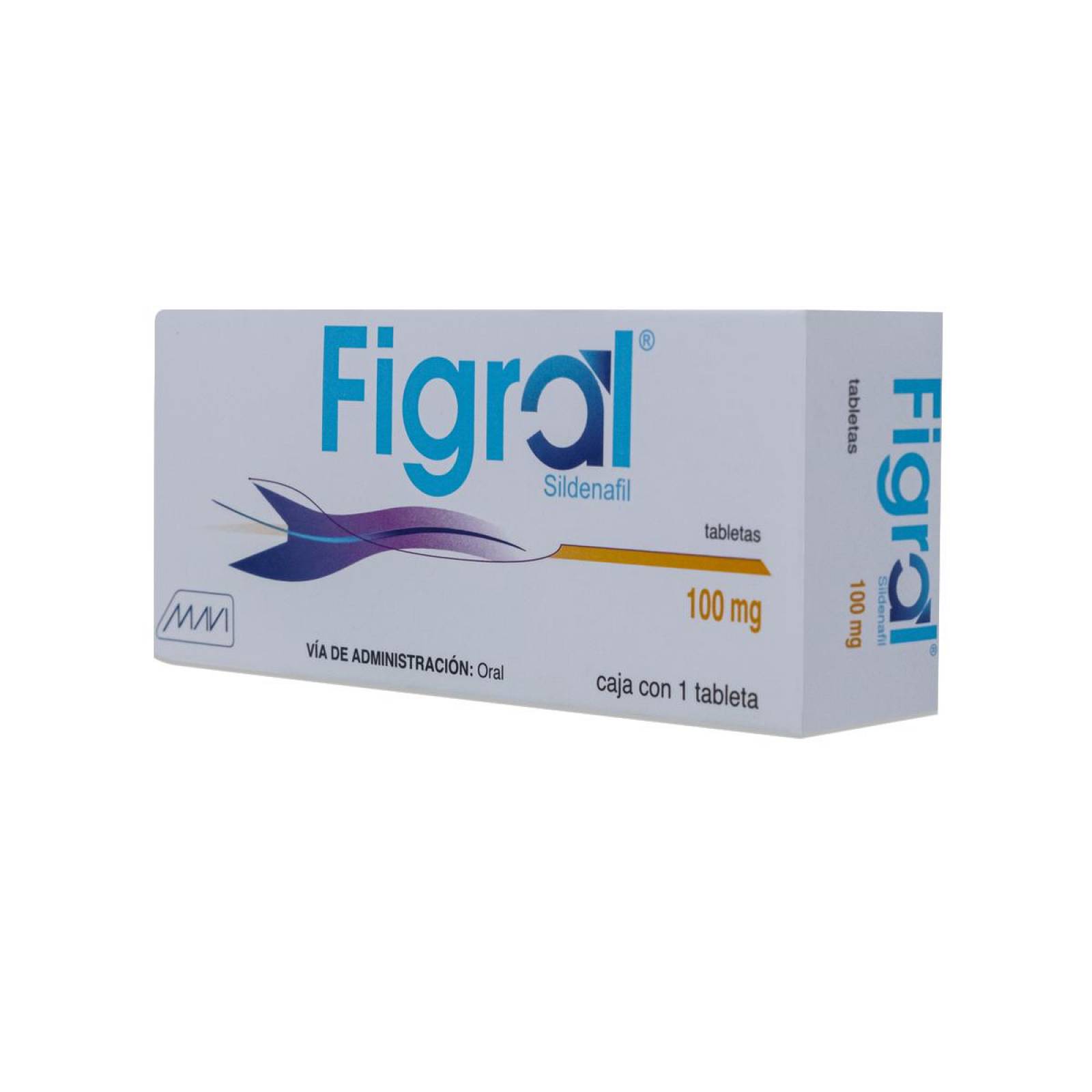 Sildenafil Figral, Caja Con 1 Tableta De 100 Mg, Mavi