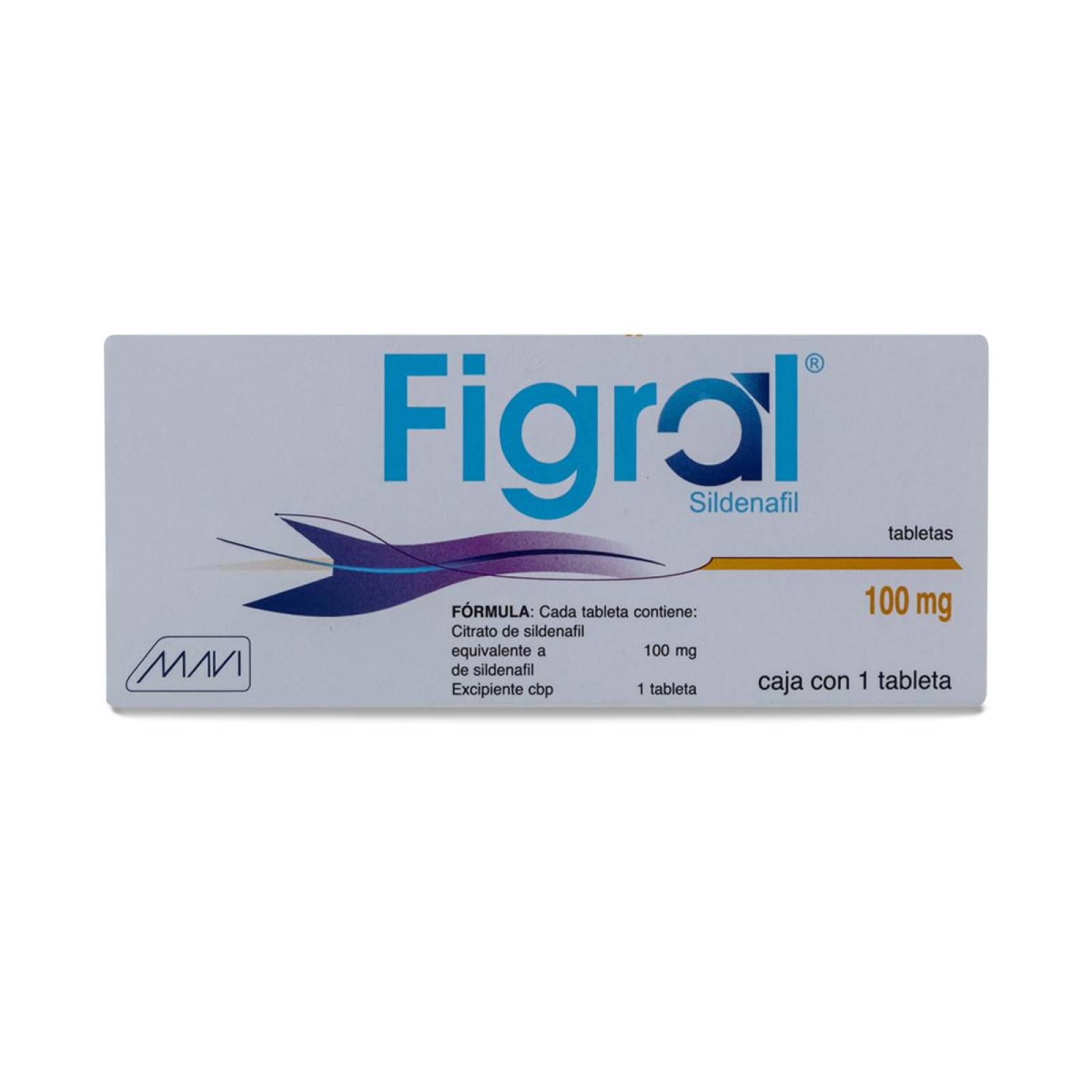 Sildenafil Figral, Caja Con 1 Tableta De 100 Mg, Mavi