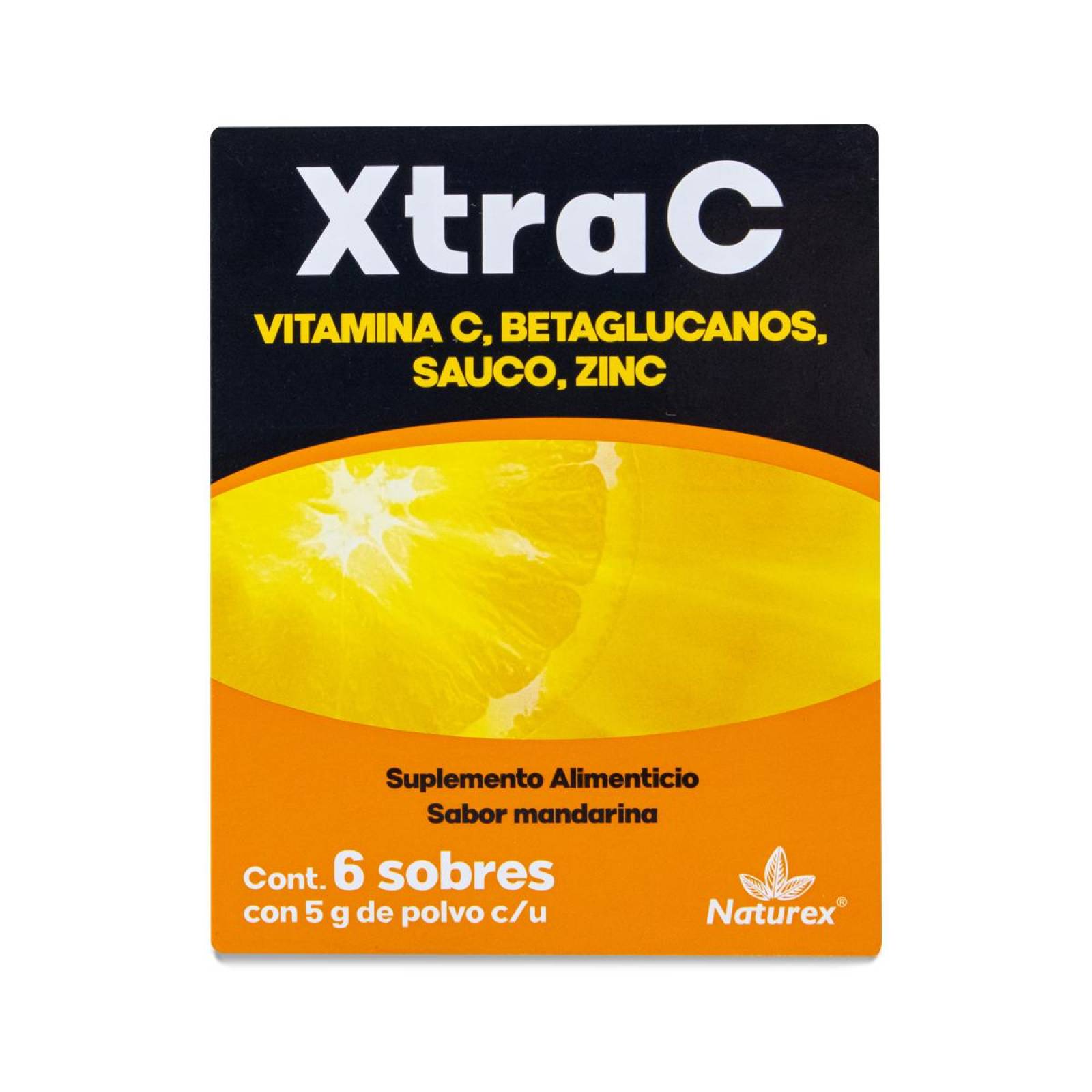 Multivitamínico Naturex Xtra C Vitamina C 6 Sobres Sabor Mandarina, 