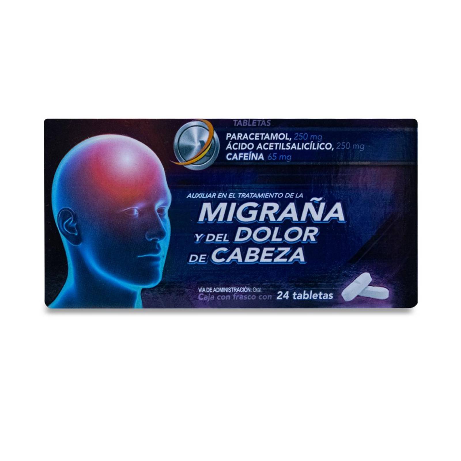 Paracetamol, Acido Acetilsalicilico, Cafeina Frasco Con 24 Tabs, Perrigo