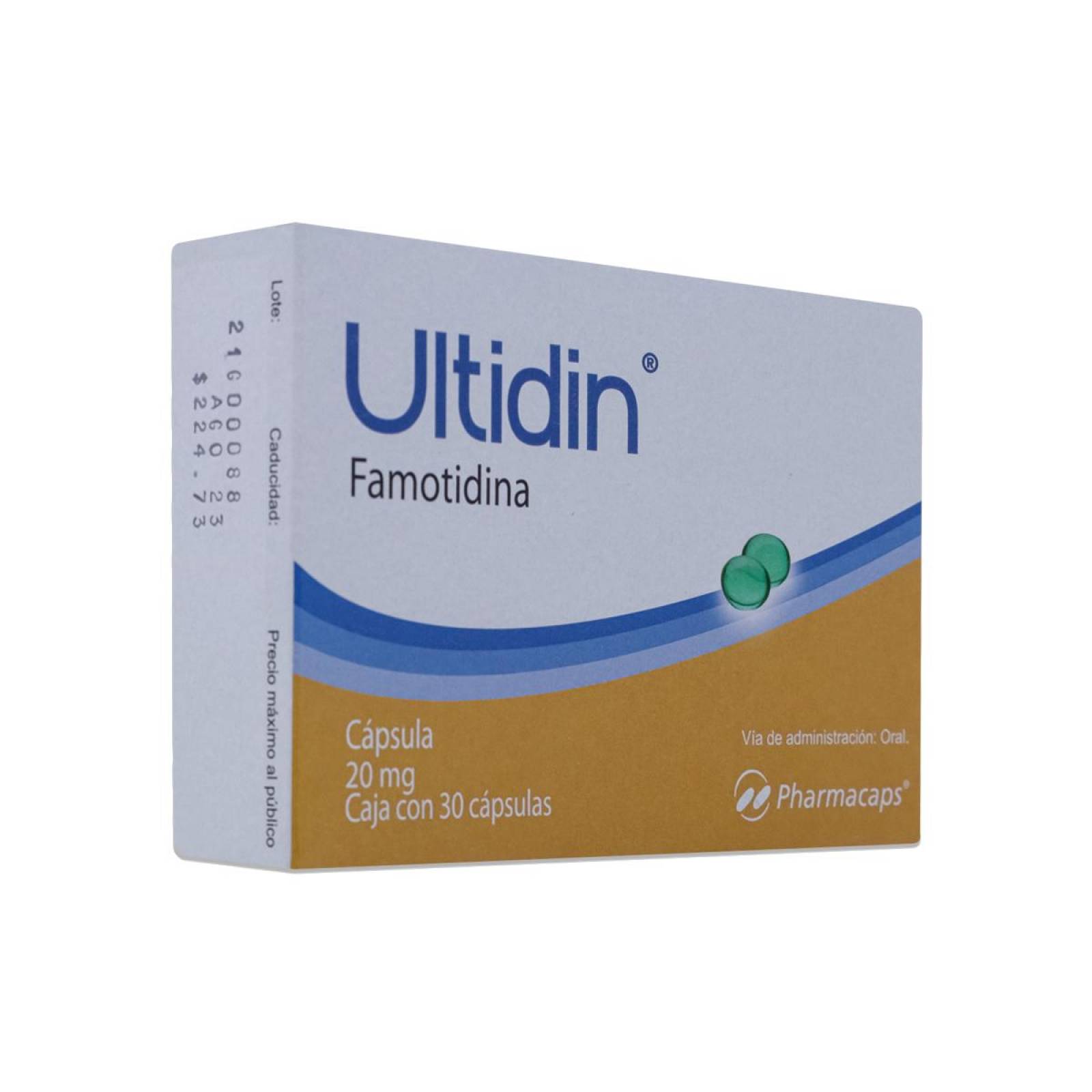 Ultidin Famotidina, Caja Con 30 Capsulas, Pharmacaps 
