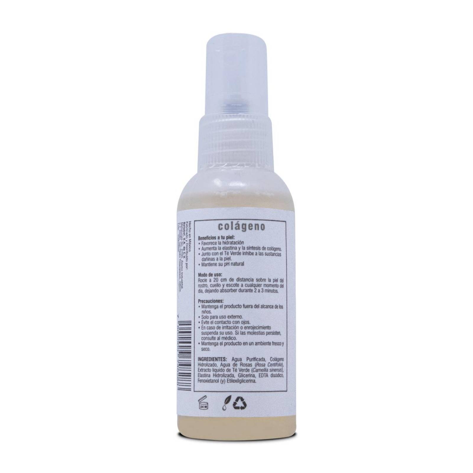 Colageno Spray Facial Tonificante, Frasco 60 Ml, Belabel 