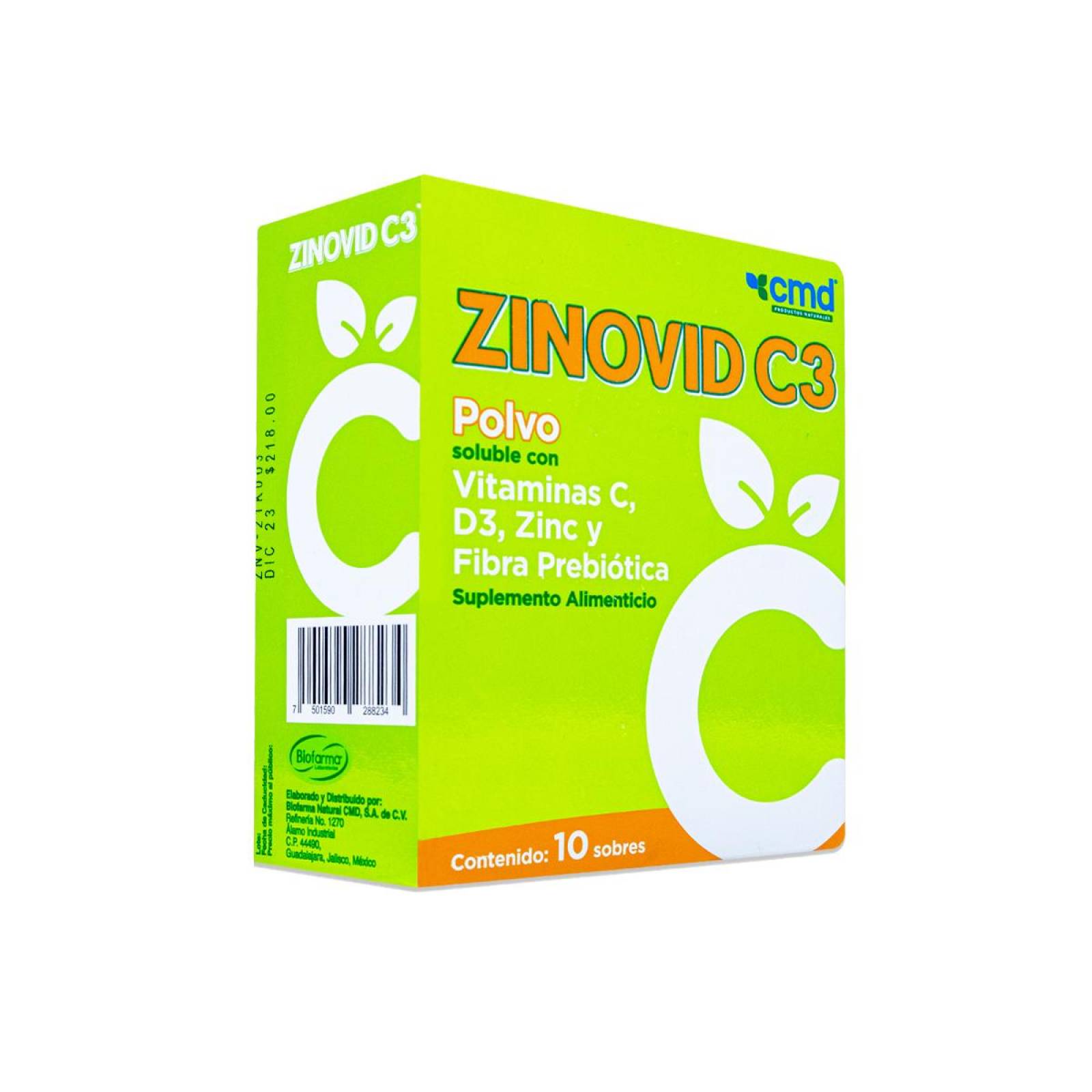 Multivitamínico Cmd Zinovid C3 Polvo, 10 Sobres 