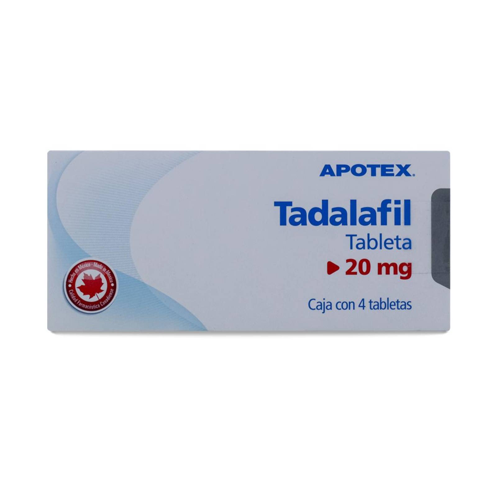 Tadalafil Apotex, Caja Con 4 Tabletas De 20 Mg, Apotex 