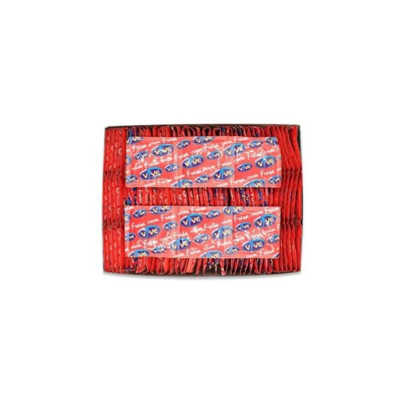 Condones Vive Fresa, 144 Condones De Hule Latex, Mejvida 