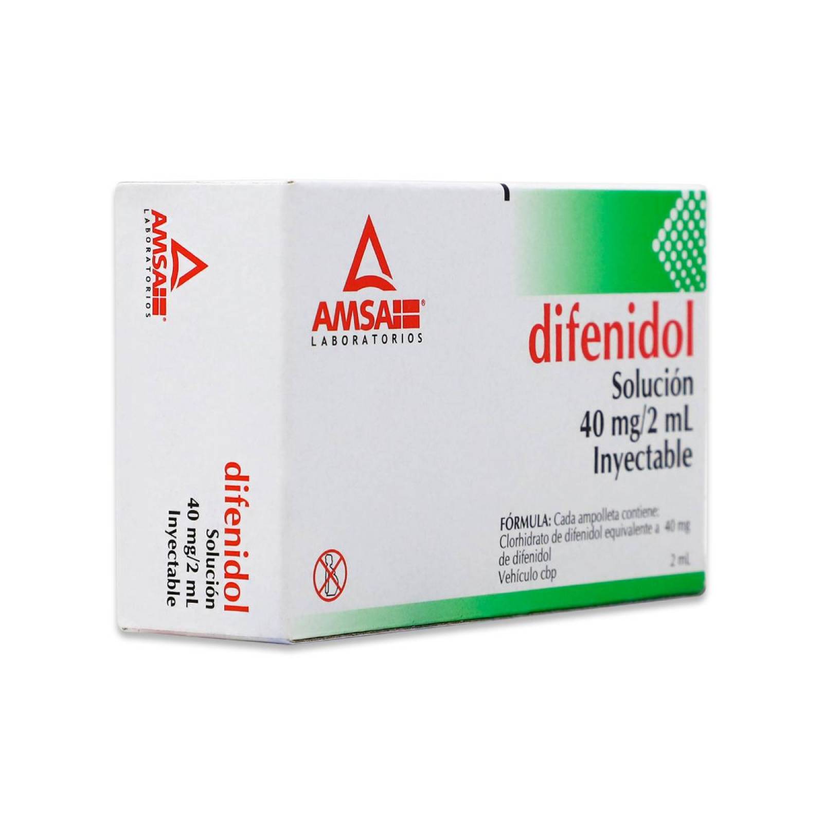 Difenidol  Amsa Solucion 40 Mg / 2 Ml Inyectable 