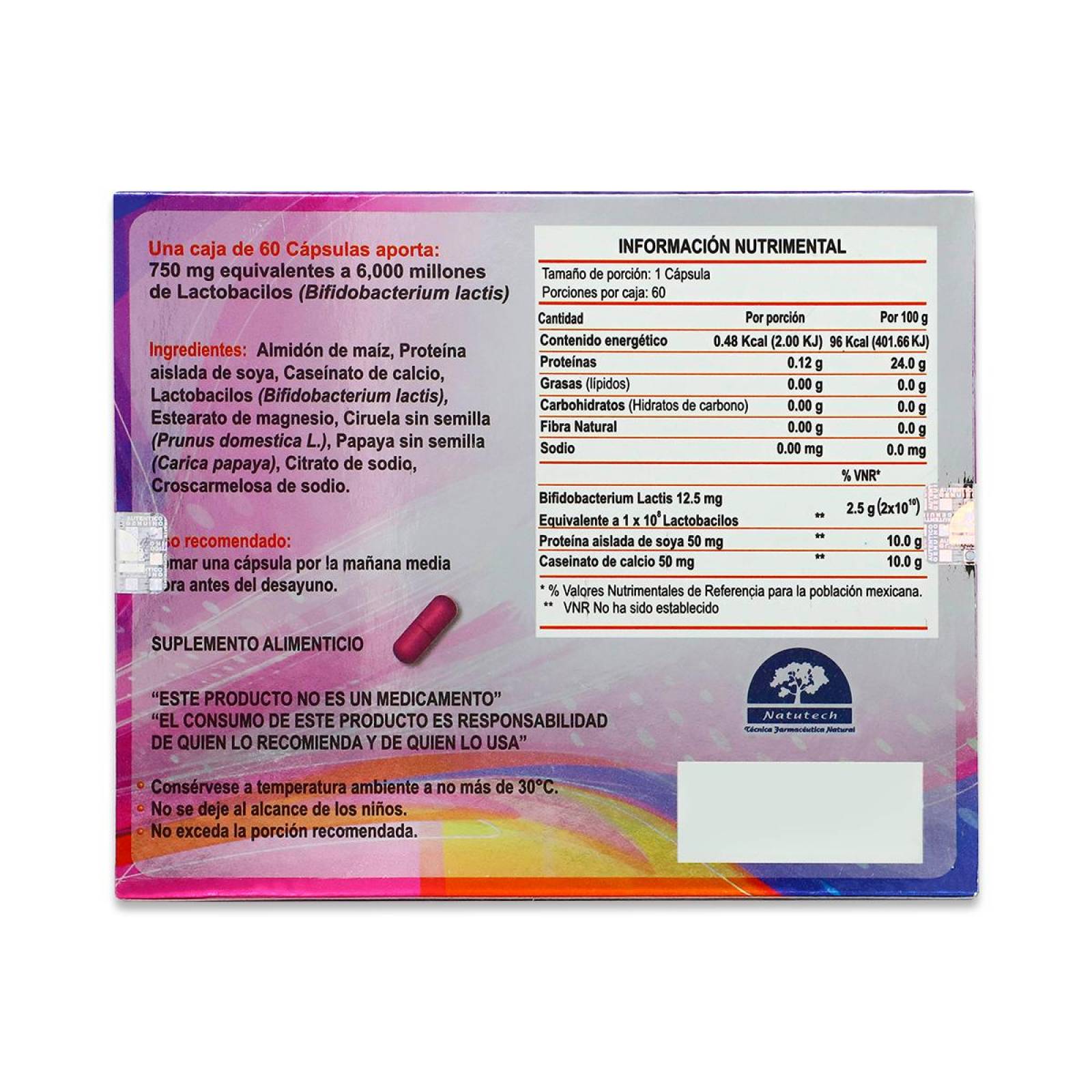 Probiomax Natutech 60 Capsulas De 500 Mg 