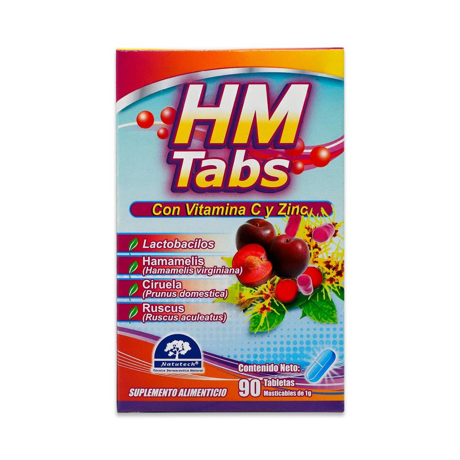 Hm Tabs Vitamina C Y Zinc Natutech 90 Tabletas Masticables 