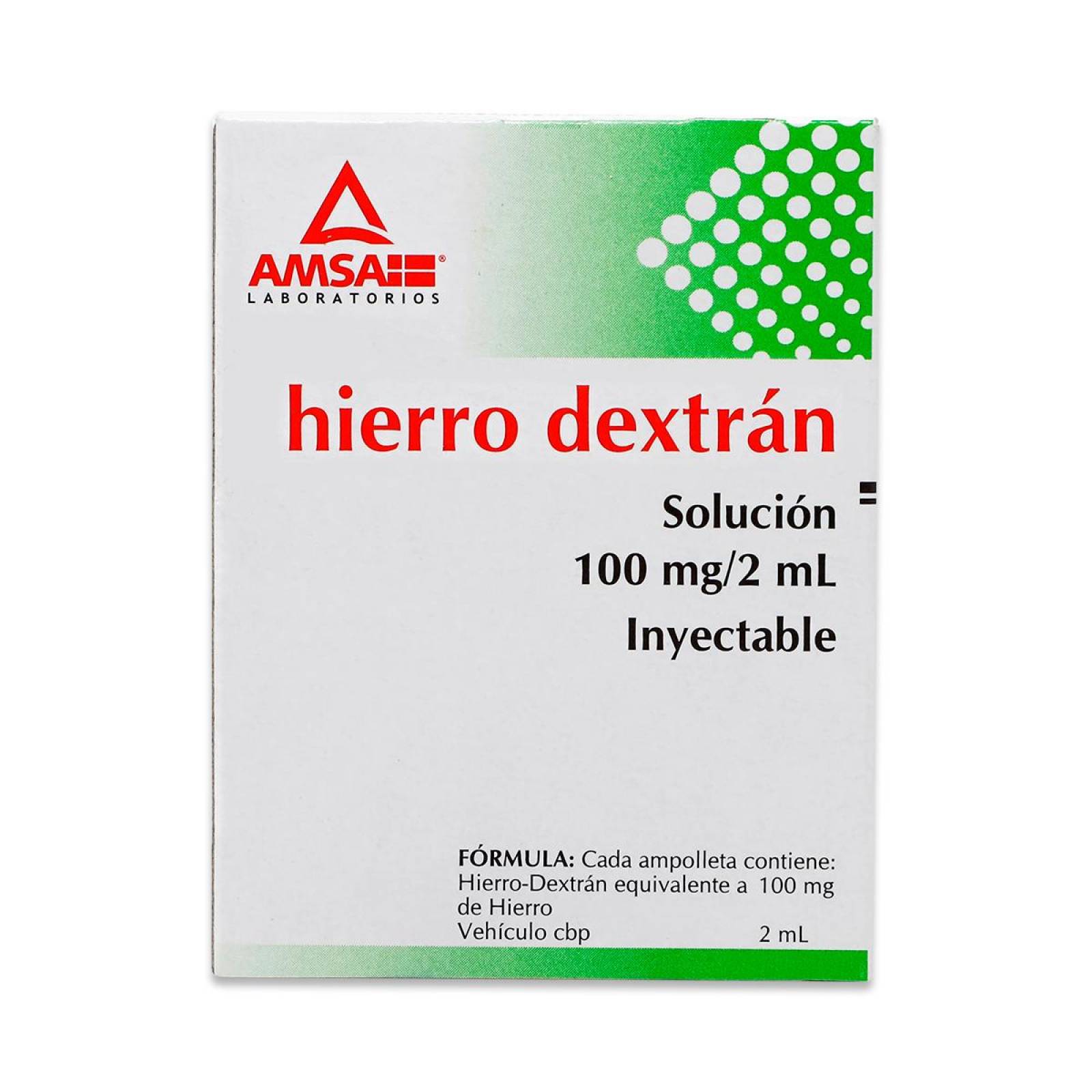 Hierro Amsa Hierro Dextran Caja Con 3 Ampolletas De 2 Ml