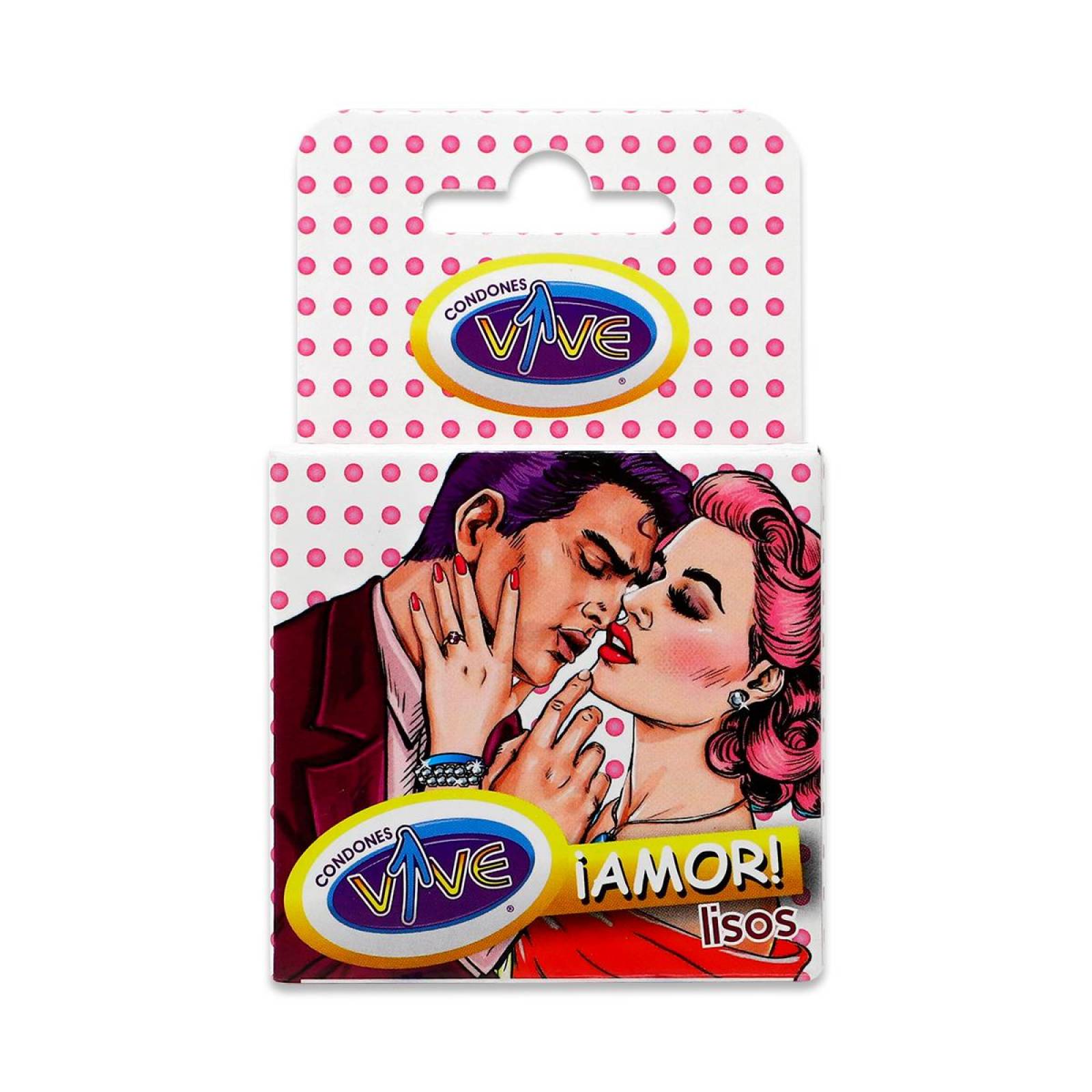 Condones Vive Amor Lisos, 3 Condondes Lisos Lubricados