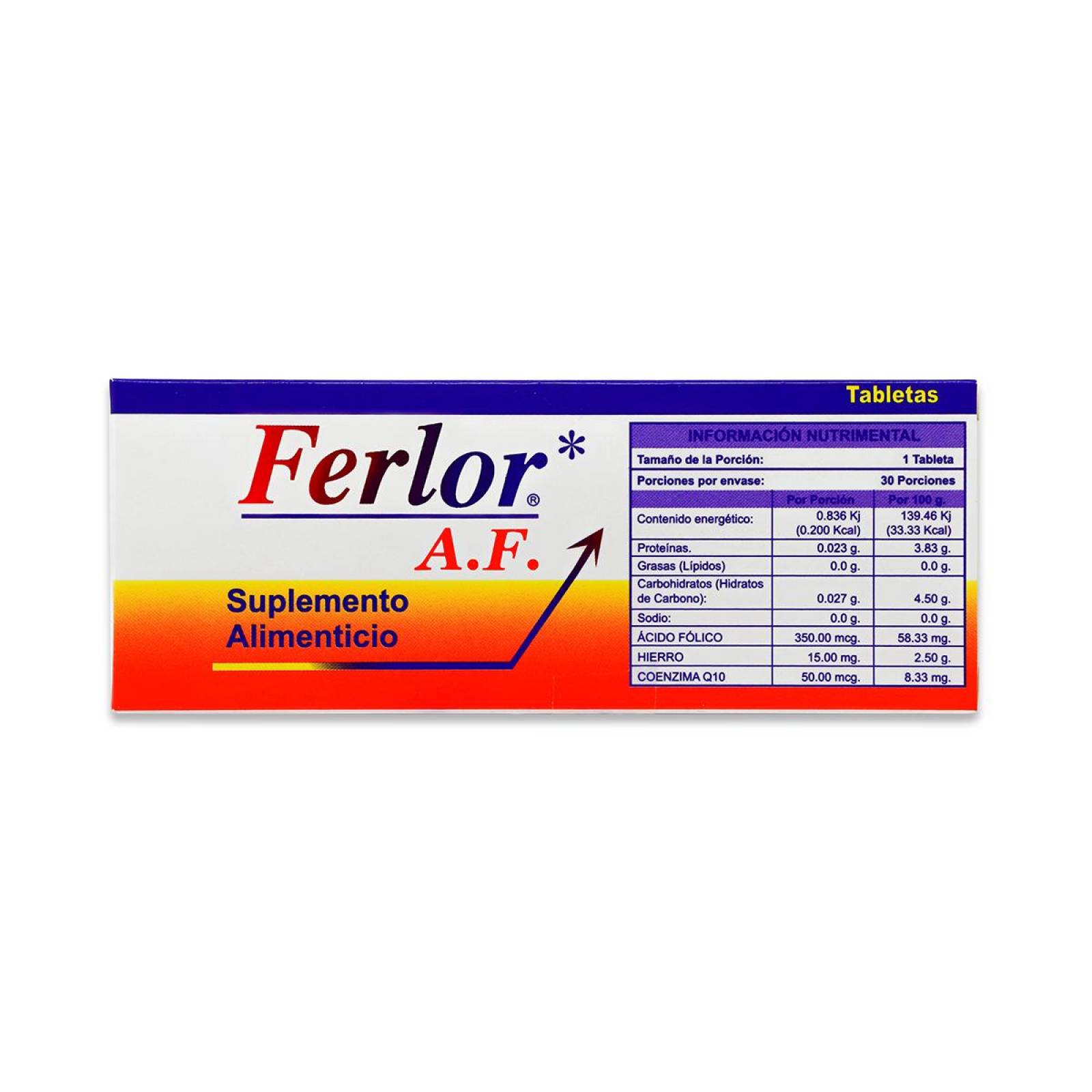 Acido Fólico Solar Ferlor Af Caja Con 30 Tabletas