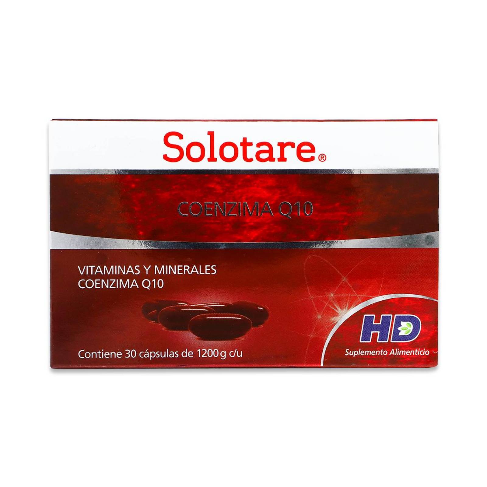 Vitaminas, Minerales y Coenzima Q10 HD Solotare  30 Capsulas 1200 G C/U 
