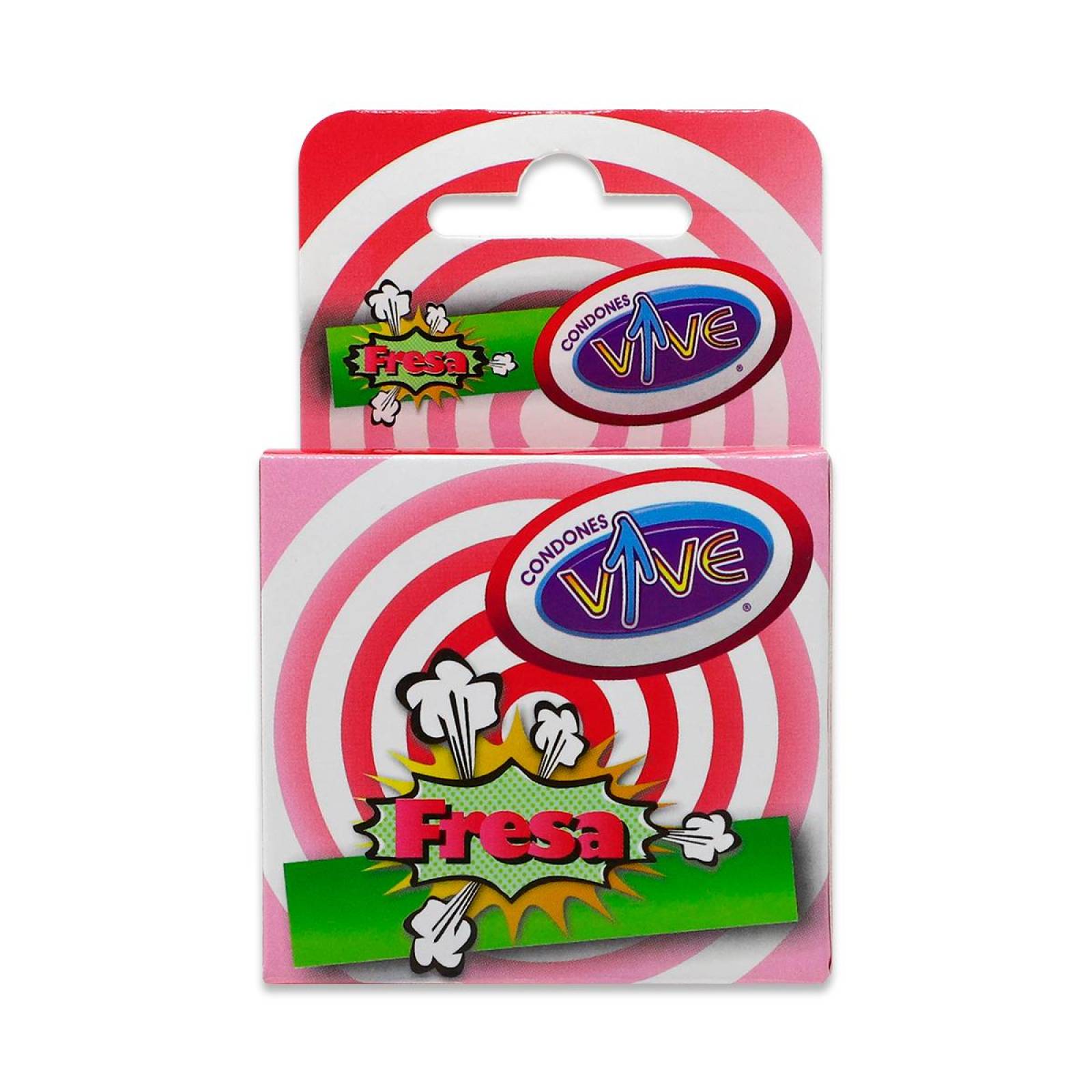 Condones Mejvida Vive Fresa,3 Condones De Látex Lisos 