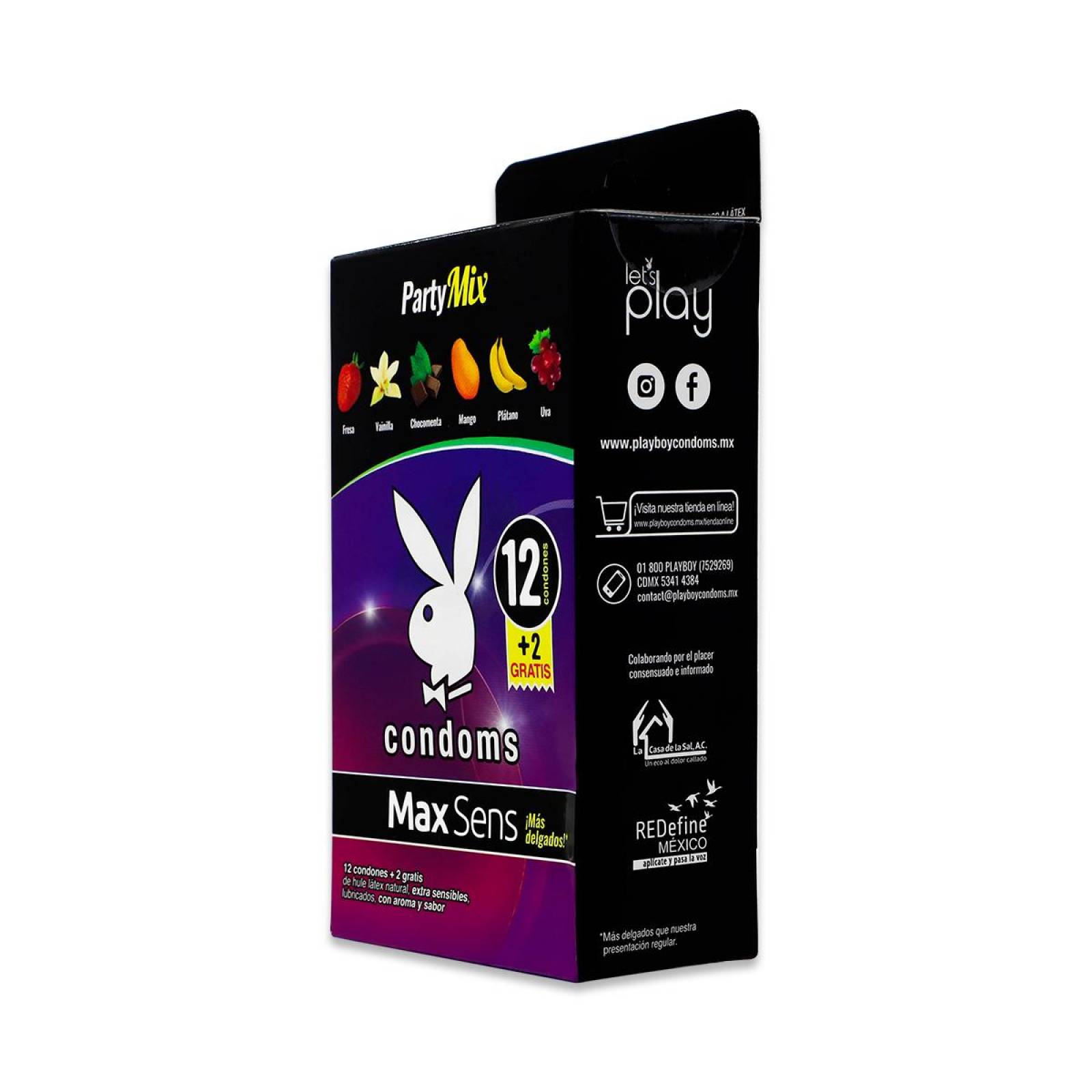 Condones Playboy Condoms Max Sens Party Mix Caja Con 12 Condones