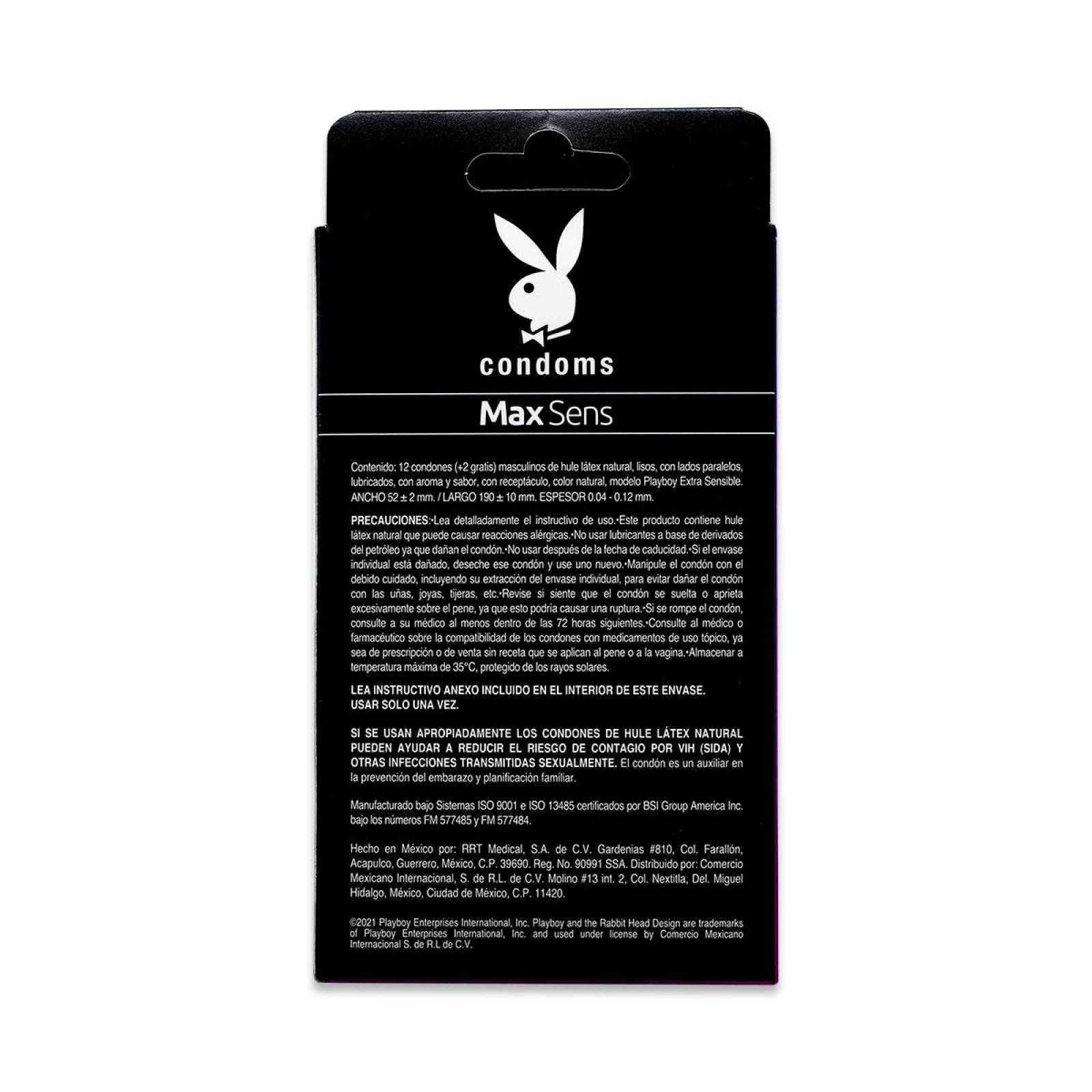 Condones Playboy Condoms Max Sens Party Mix Caja Con 12 Condones