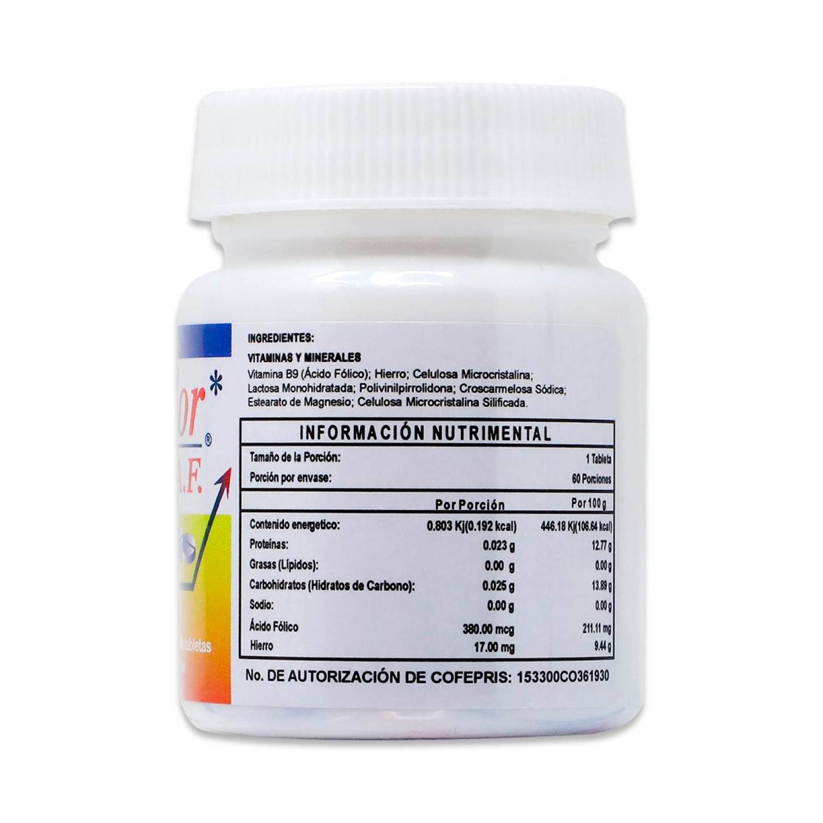 Acido fólico Solar Ferlor Af 60 Tabletas De 180 c/u 