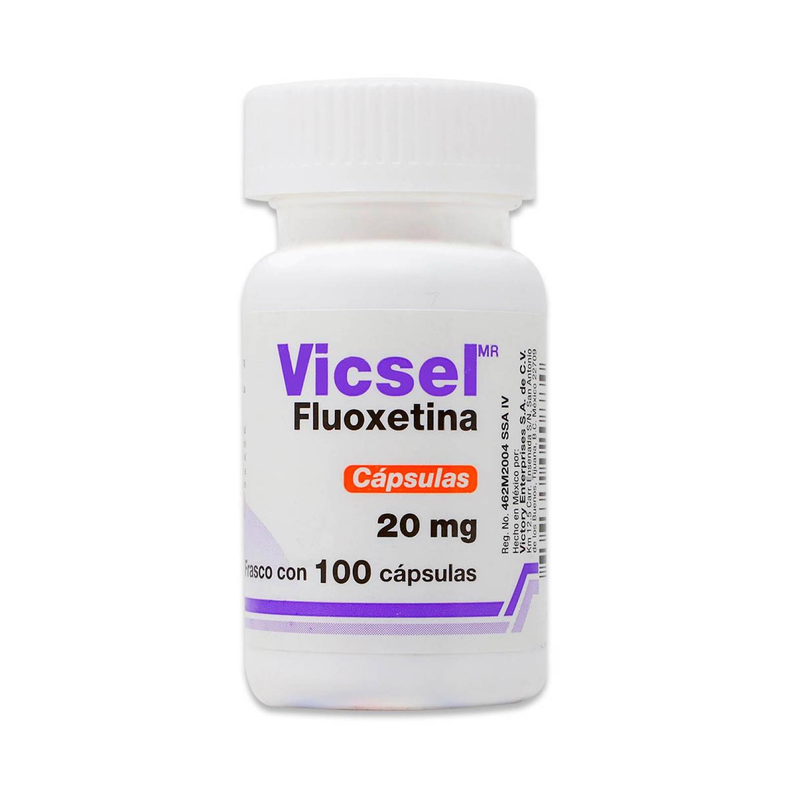 Vicsel Fluoxetina Victory Frasco Con 100 Capsulas De 20 Mg 