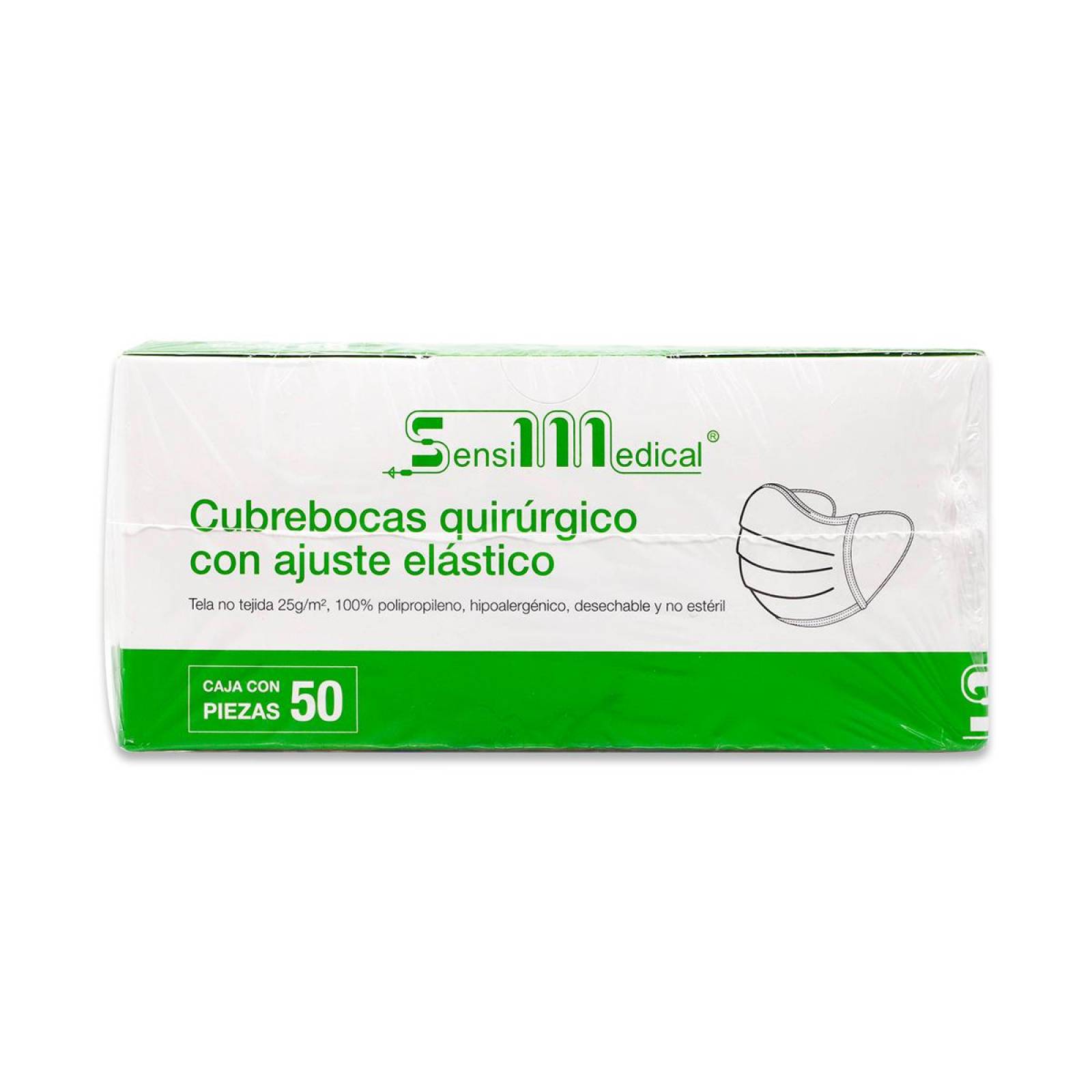 Cubrebocas Sensil medic Quirúrgico Con Ajuste Elástico 