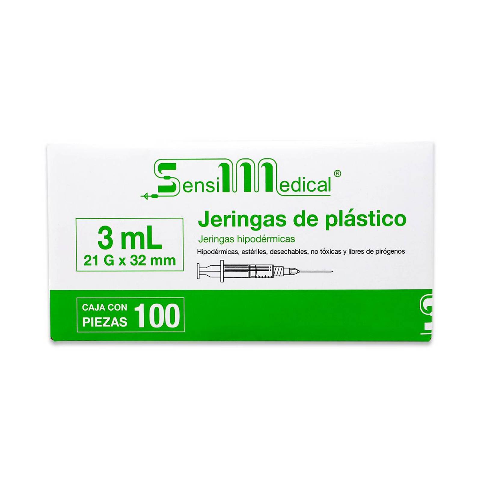 Jeringas Sensilmedical De Plastico Hiipodermicas 3 Ml 21 G X 32 Mm 100 Piezas