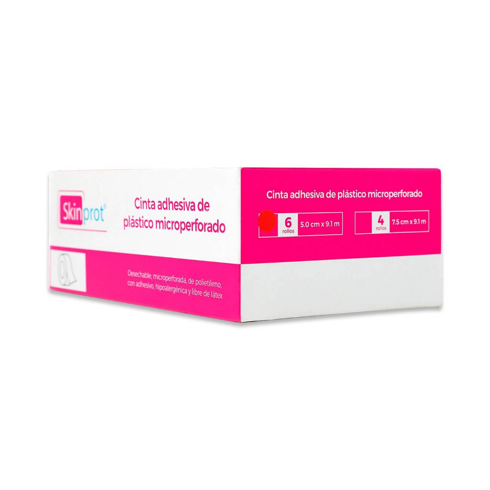 Cinta Skinprot Adhesiva De Plastico Microperforado 5 Cm X 9.1 Mm Cont 6 Rollos 
