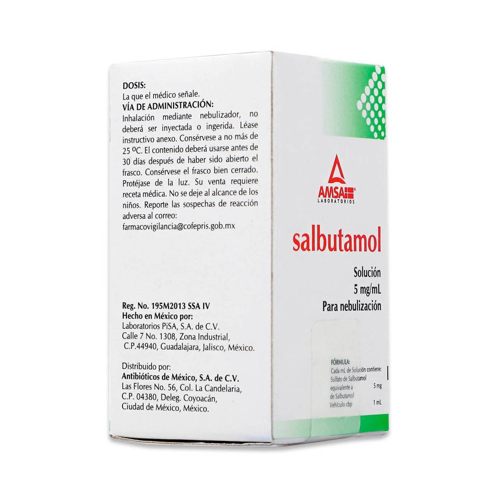 Salbutamol Amsa Solucion Para Nebulizacion 5 Mg 