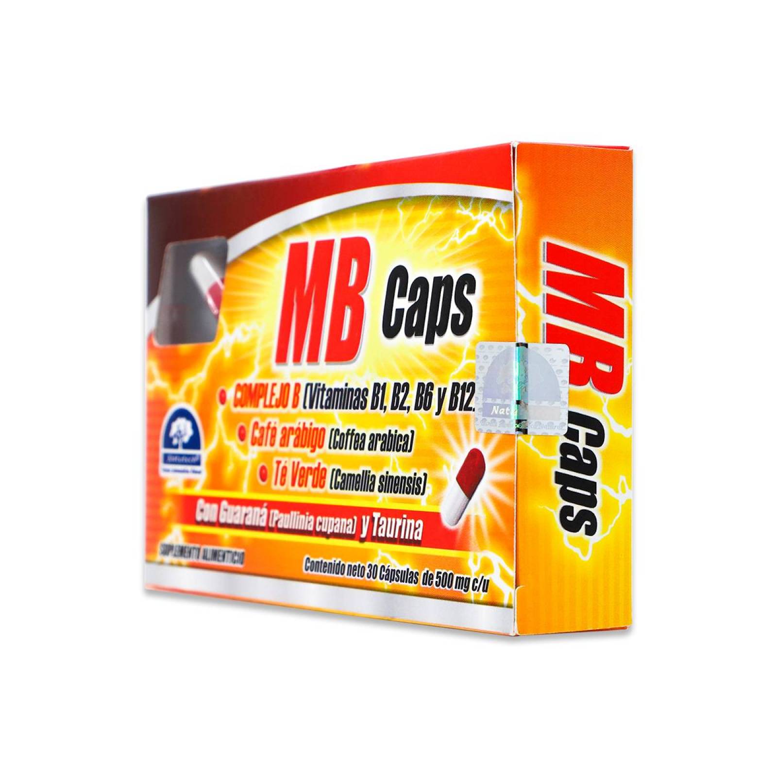 Mb Caps 30 Caps 500 Mg Complejo B Vitaminas B1, B2, B6 Y B12, Café Arabigo Y Te Verde Con Guarana Y 