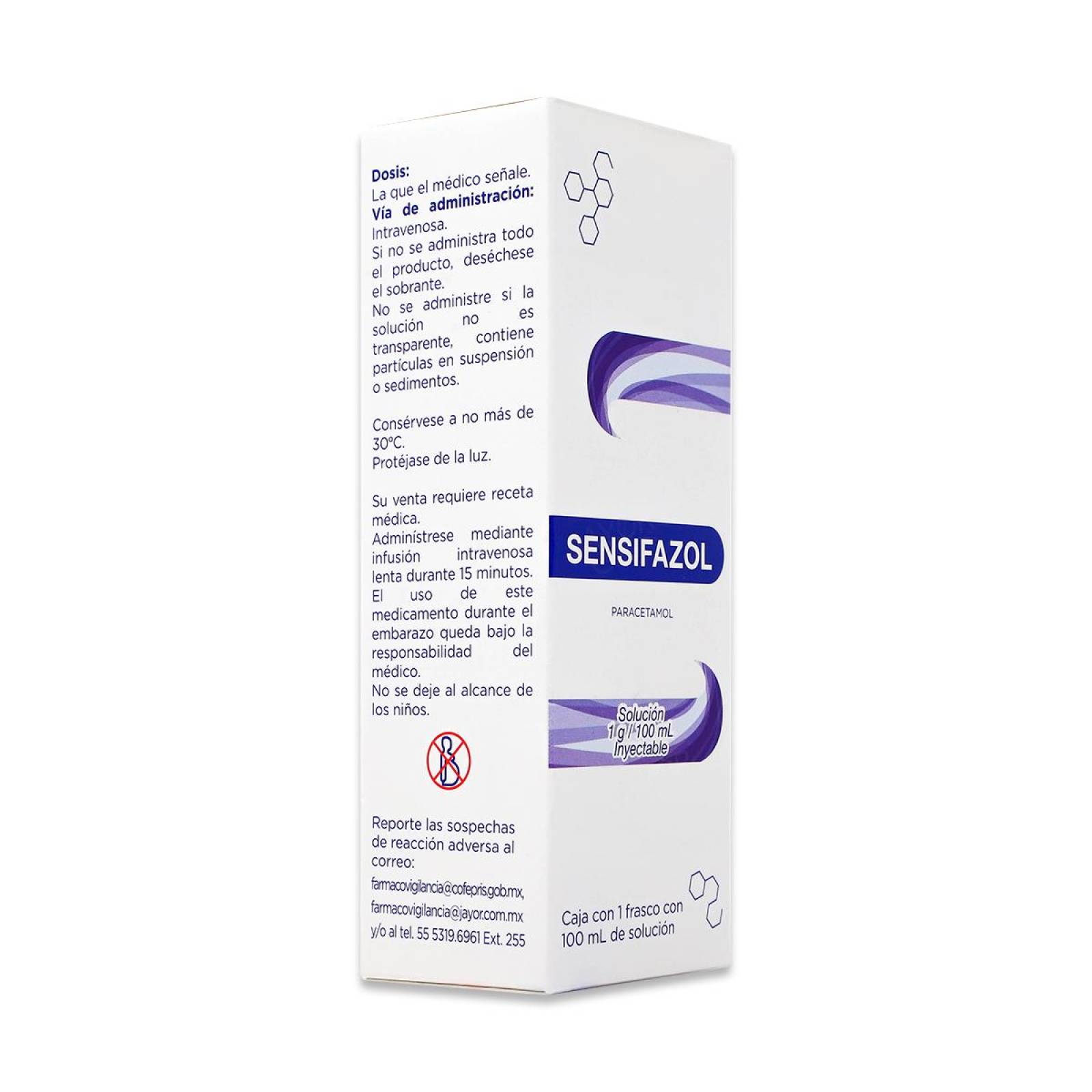 Sensifazol Jayor Paracetamol 1 G / 100 Ml Inyectable Frasco Con 100 Ml