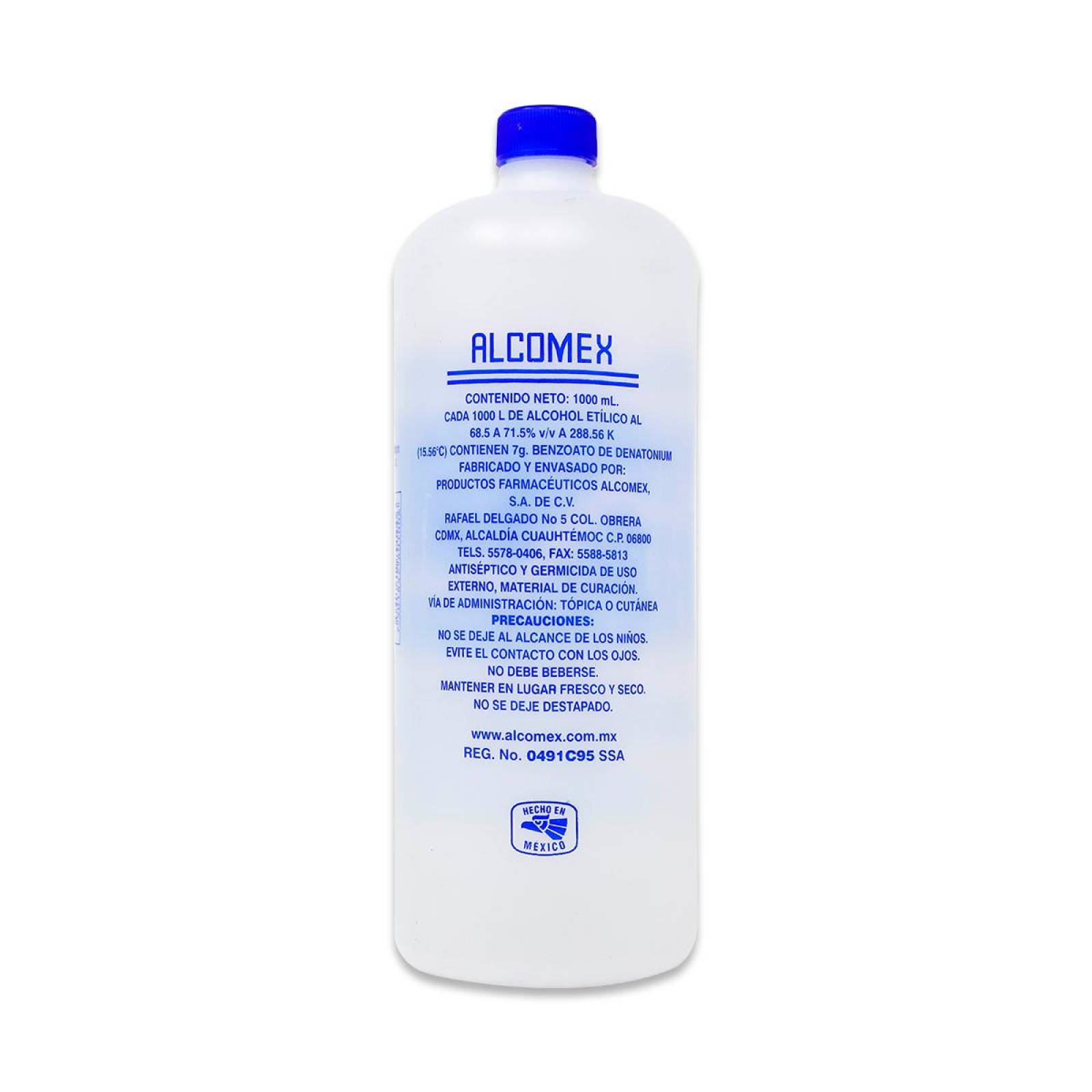 Alcohol Alcomex Desnaturalizado Uso Externo 1000 Ml 