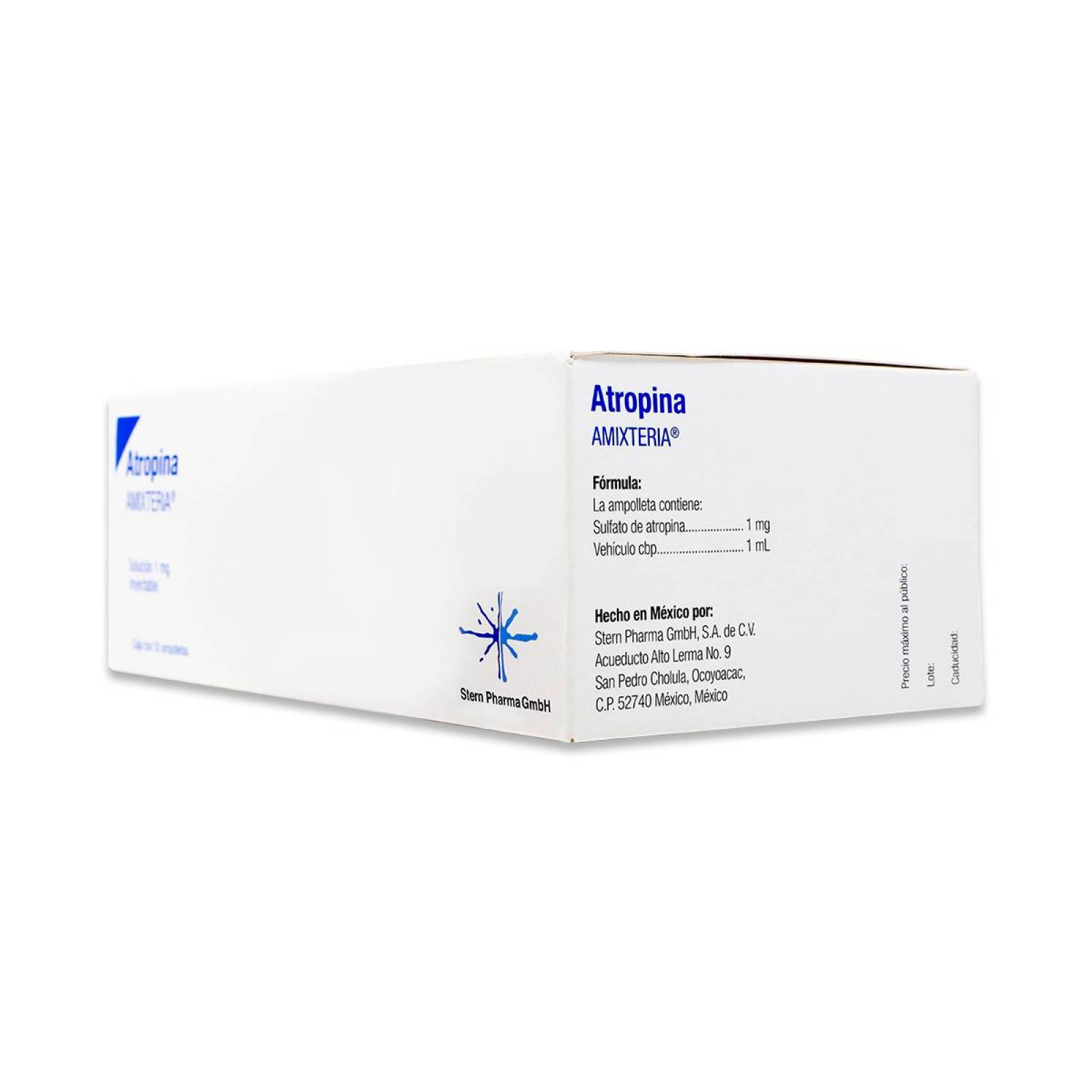 Atropina Amixteria Stern Pharma 1 Mg Con 50 Ampolletas Inyectable 