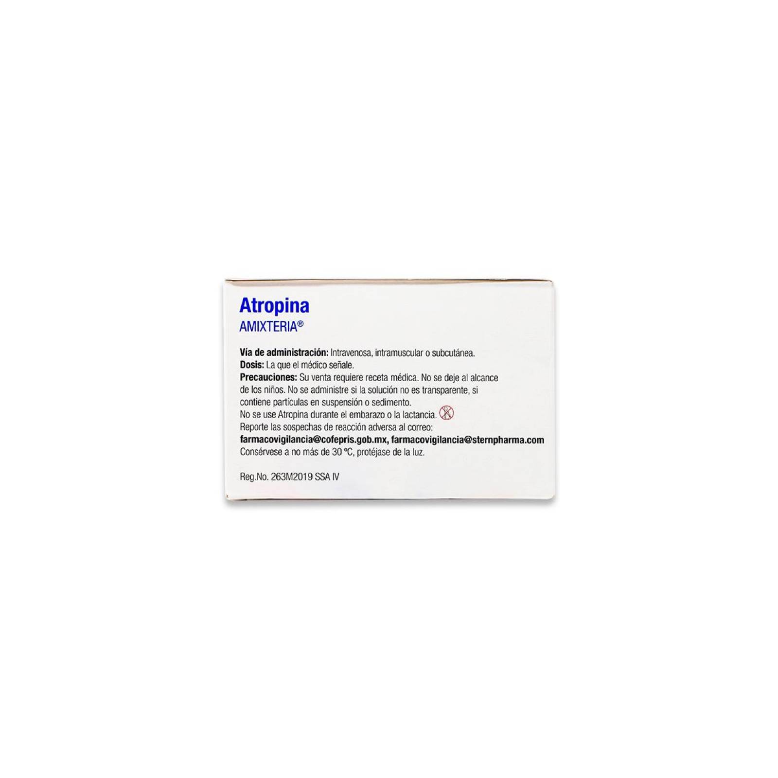 Atropina Amixteria Stern Pharma 1 Mg Con 50 Ampolletas Inyectable 