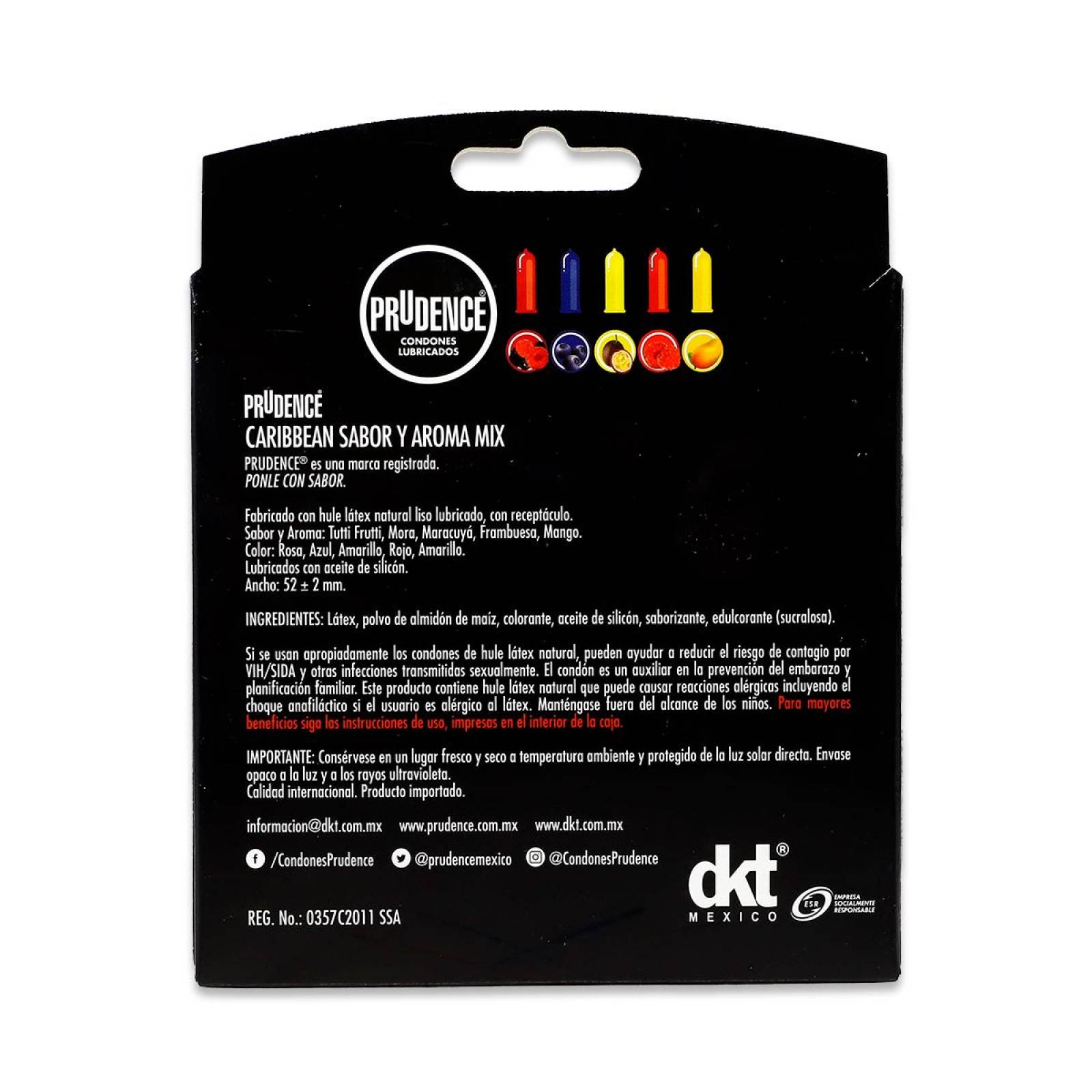 Prudence Dkt Caribbean Mix Sabor Y Aroma Mix Caja Con 20 Condones 