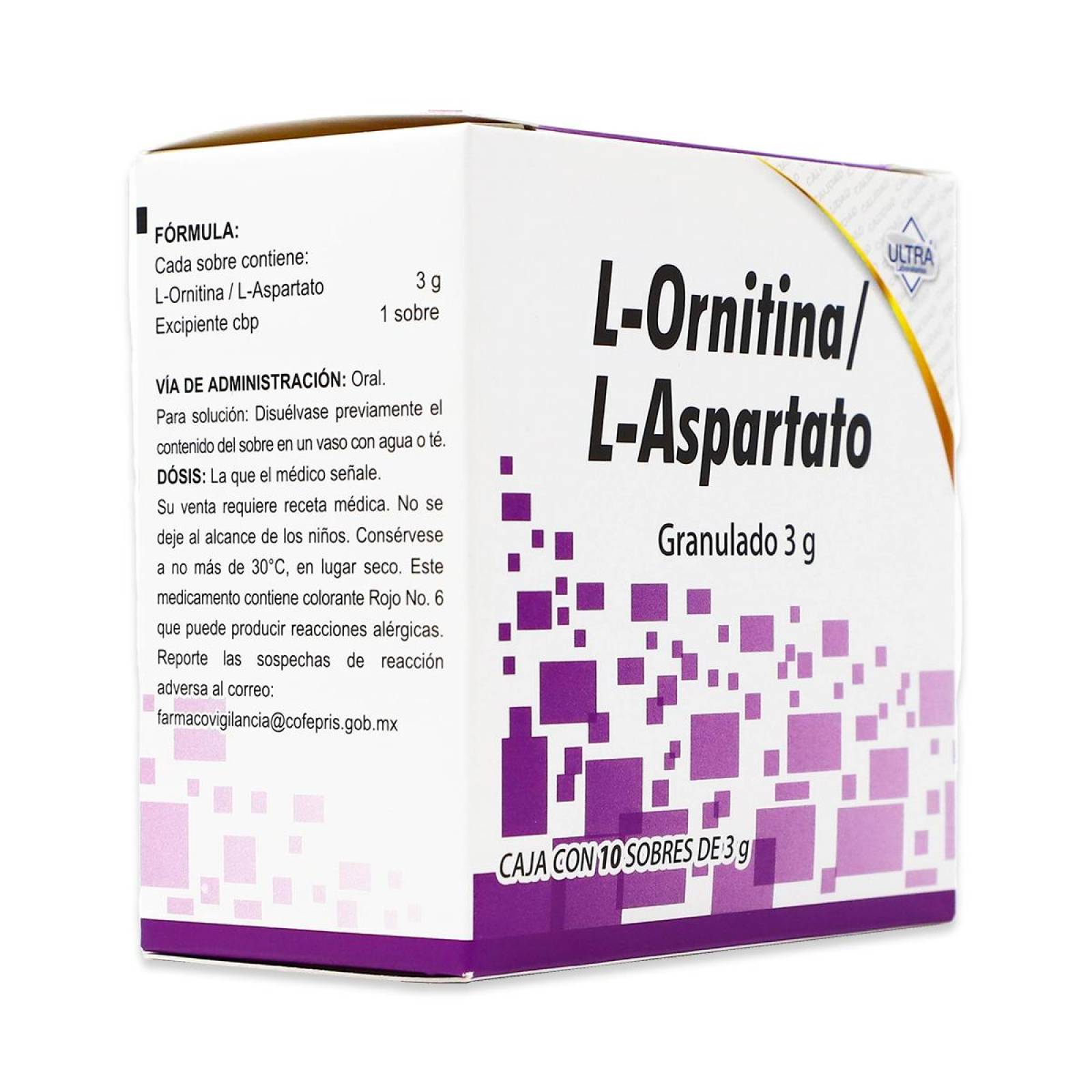 L Ornitina L Aspartato 10 Sob/3g Laboratorio Ultra Protector Hepatico