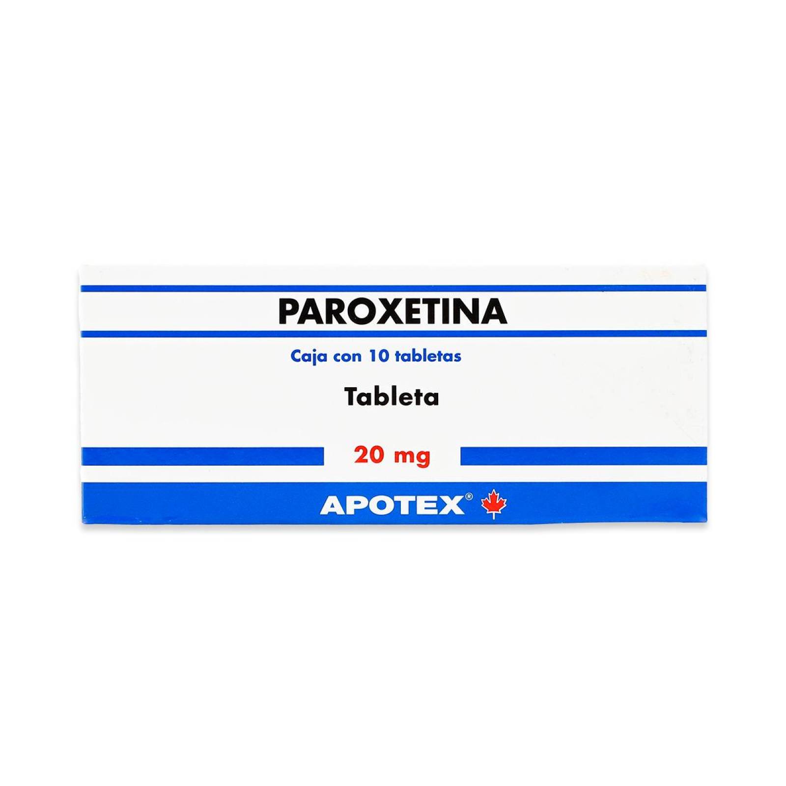 PAROXETINA, 2 CAJAS CON 10 TABLETAS 20 MG