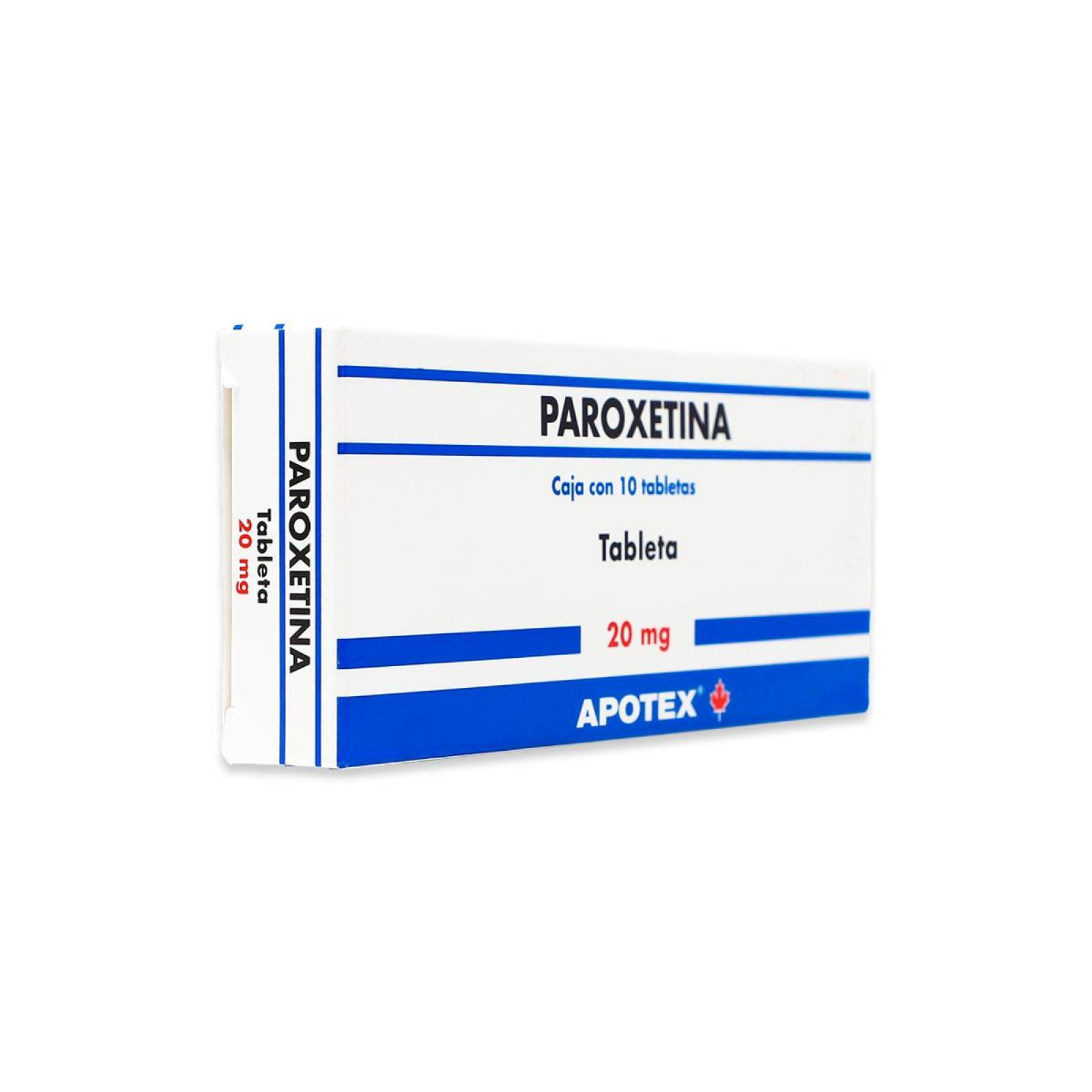 Paroxetina, Caja Con 10 Tabletas 20 Mg, Apotex 
